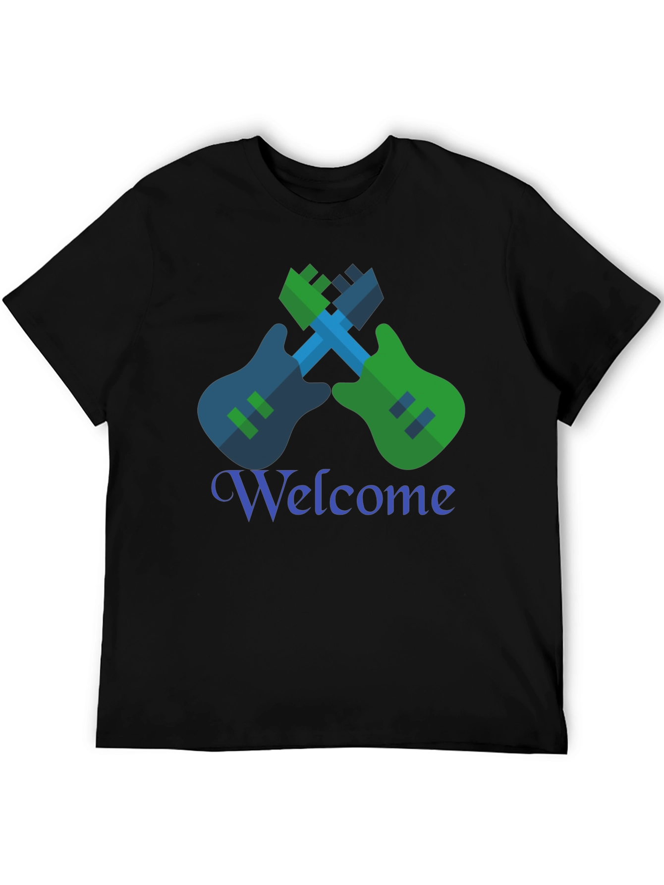 Cool Graphic Tee - Guitar Welcome Design