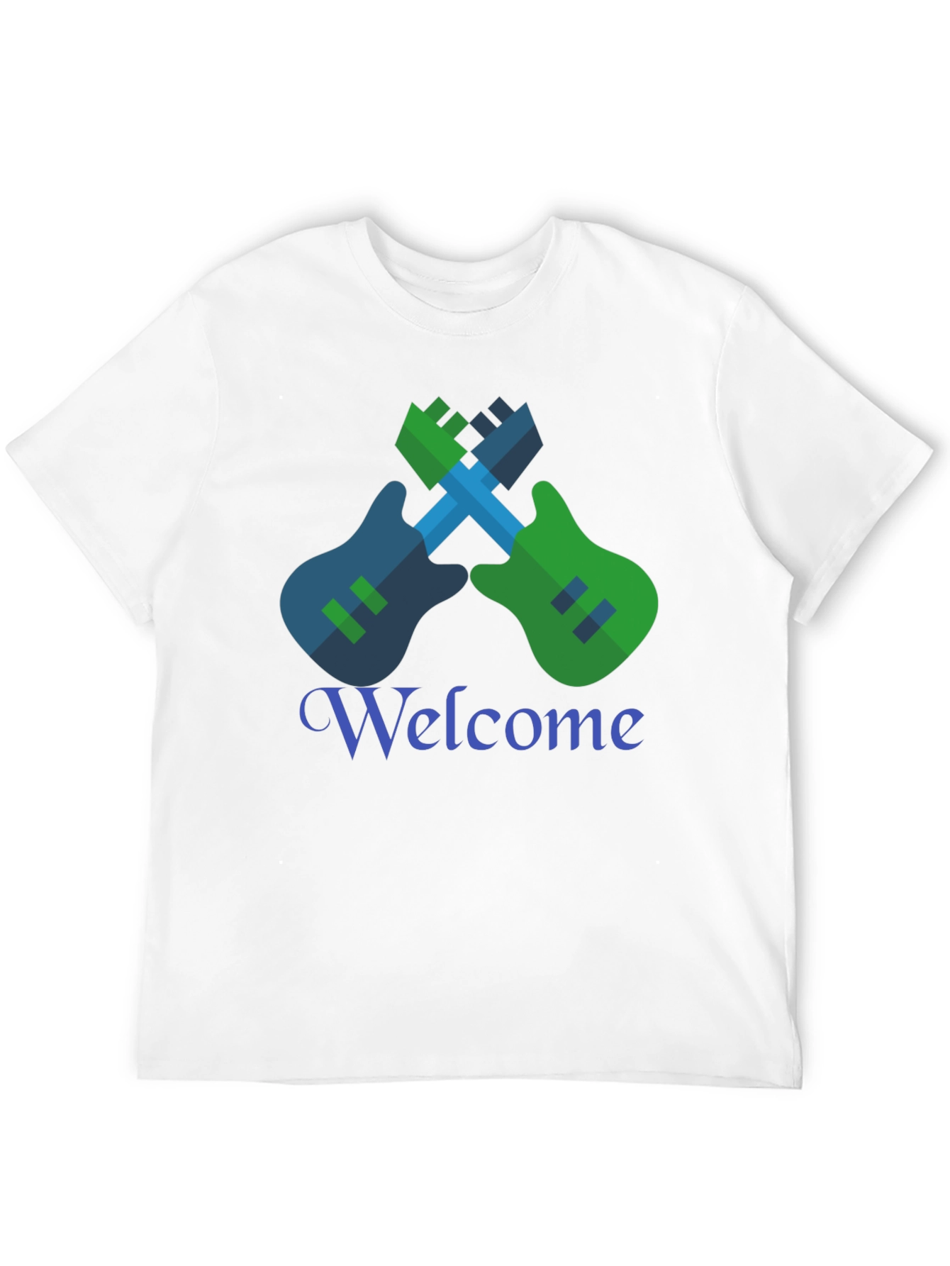 Cool Graphic Tee - Guitar Welcome Design