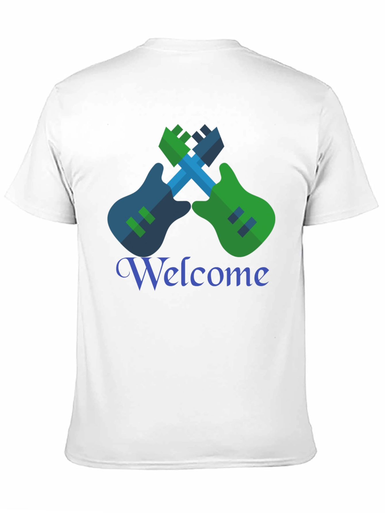 Cool Graphic Tee - Guitar Welcome Design