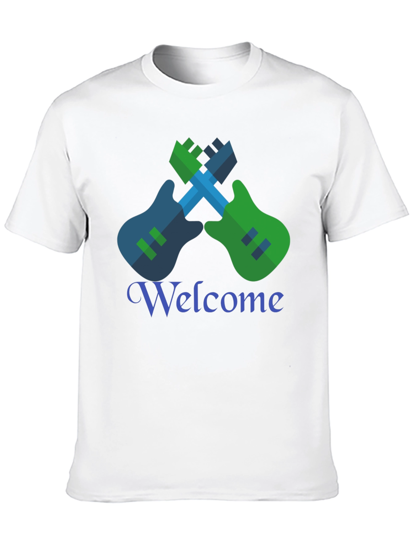 Cool Graphic Tee - Guitar Welcome Design