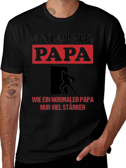 Bodybuilding Papa T-Shirt - Strong Dad Edition