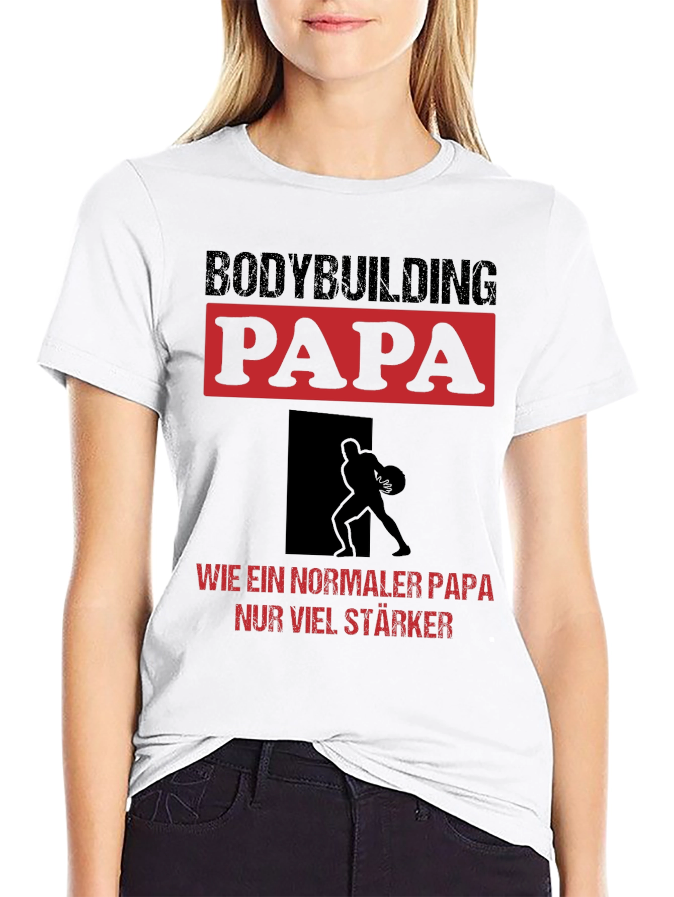 Bodybuilding Papa T-Shirt - Strong Dad Edition