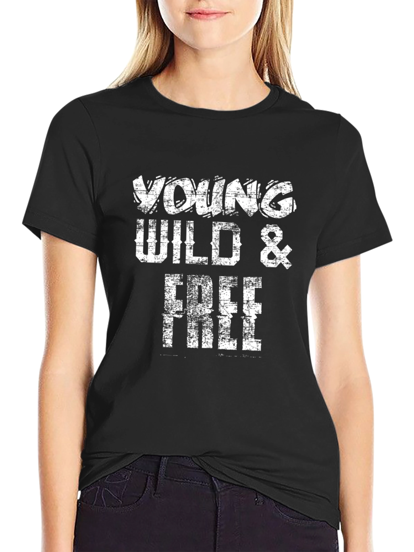 Young Wild & Free Graphic Tee - Black