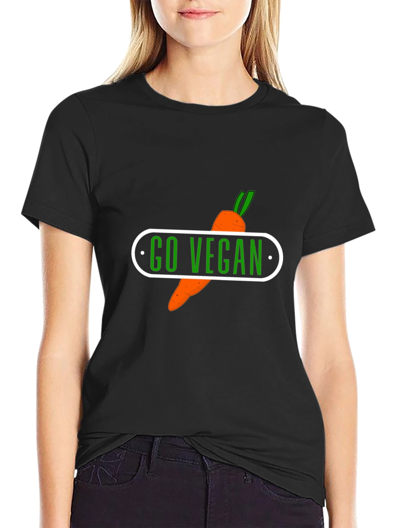 Go Vegan Carrot Graphic T-Shirt