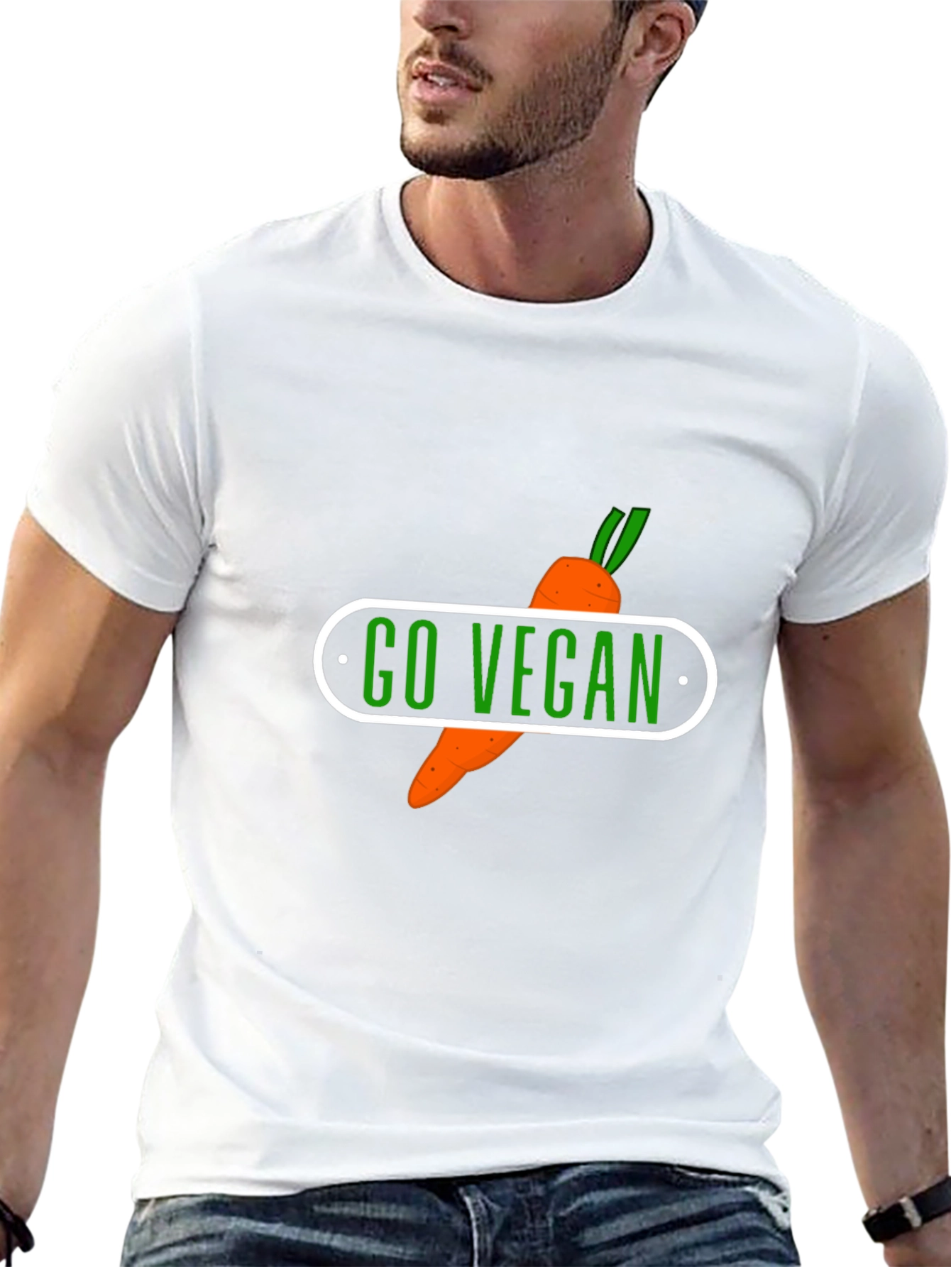Go Vegan Carrot Graphic T-Shirt
