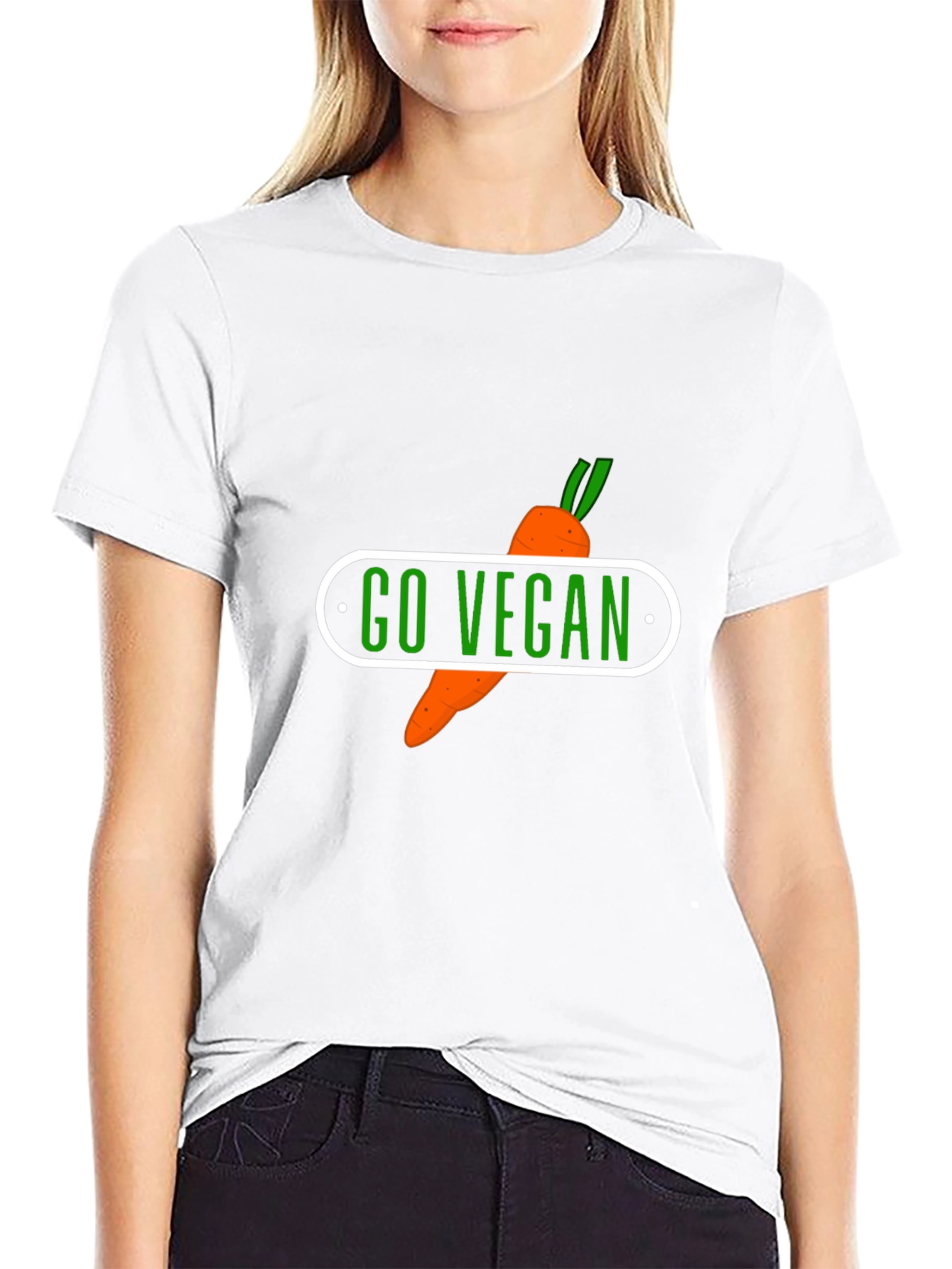 Go Vegan Carrot Graphic T-Shirt