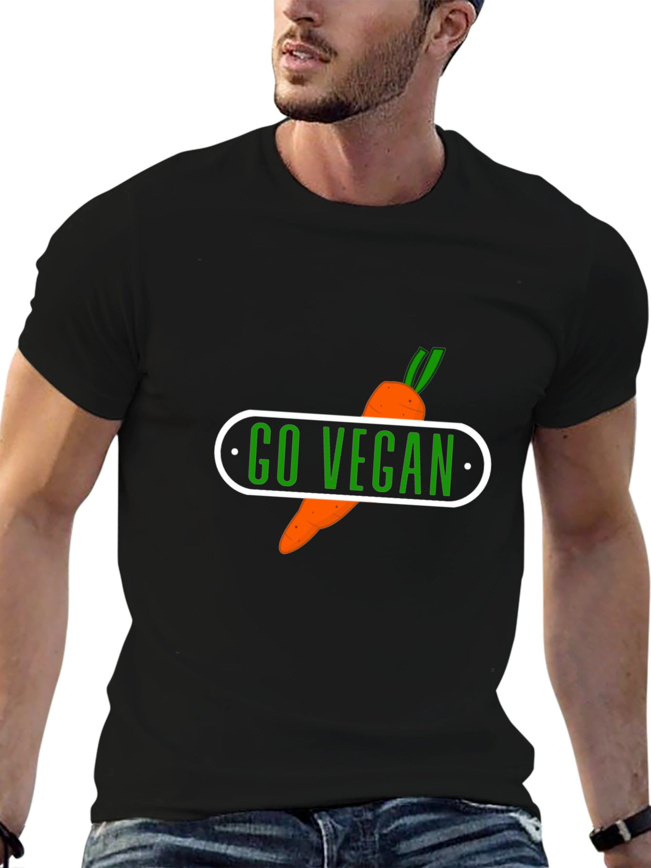 Go Vegan Carrot Graphic T-Shirt