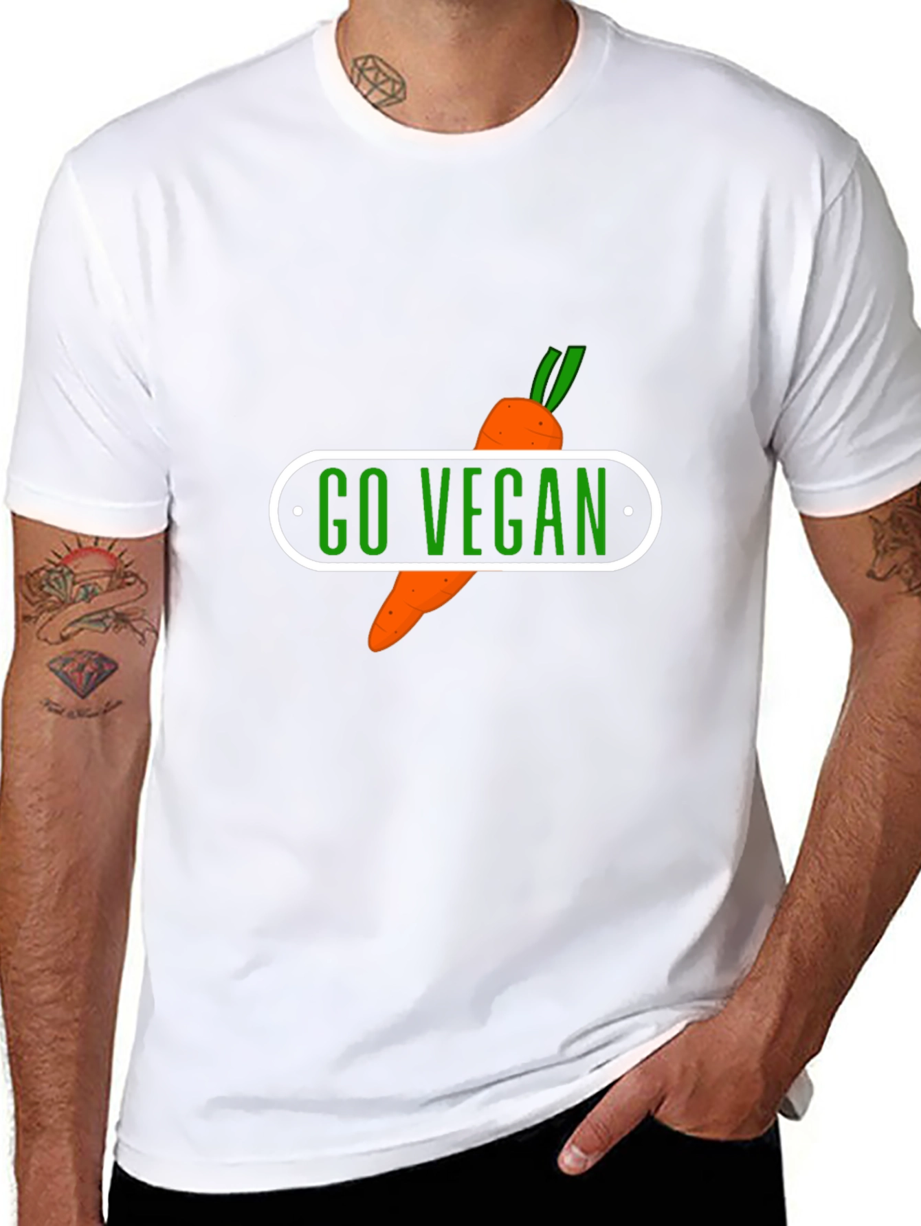 Go Vegan Carrot Graphic T-Shirt