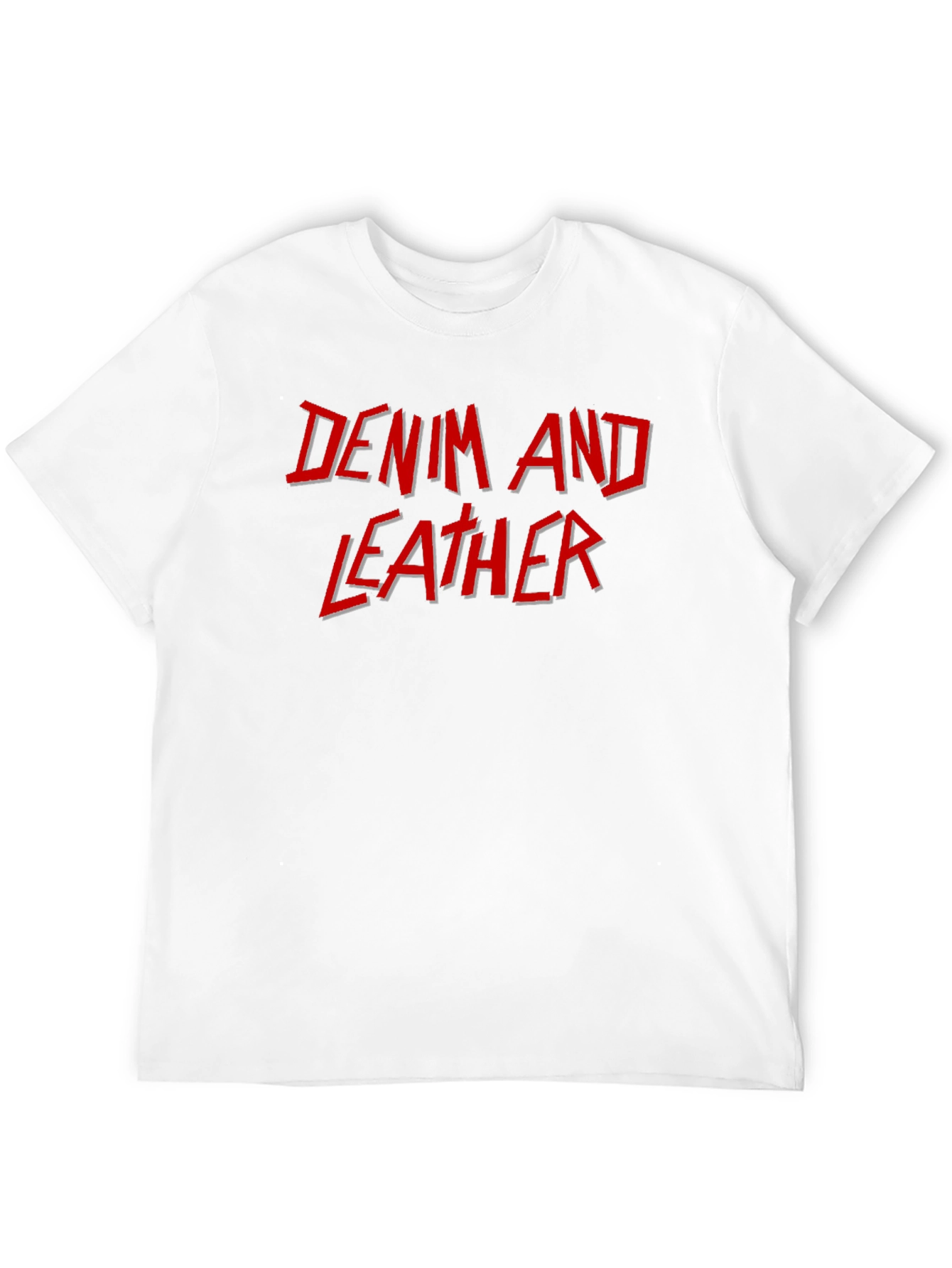 Denim and Leather Graphic T-Shirt