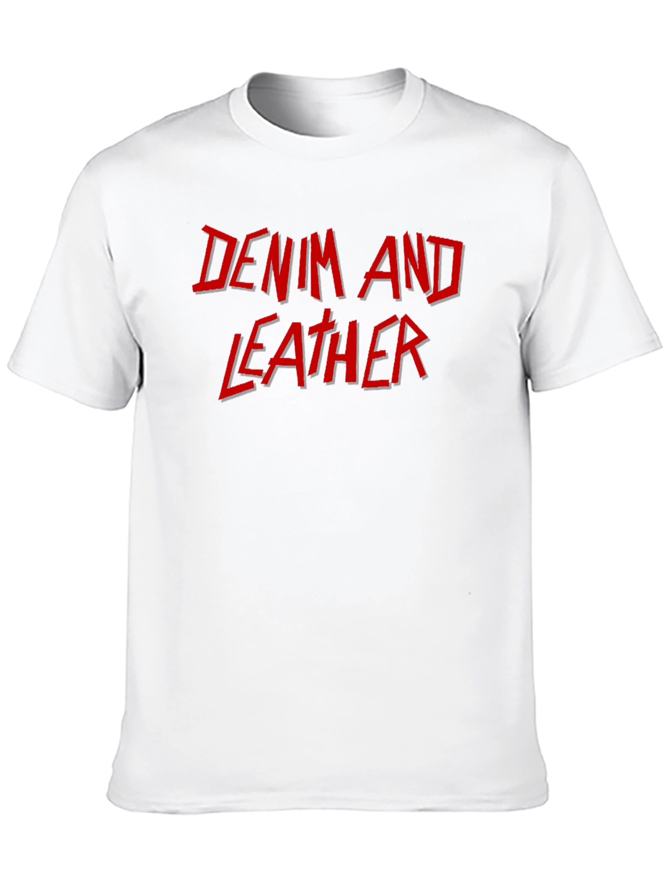 Denim and Leather Graphic T-Shirt