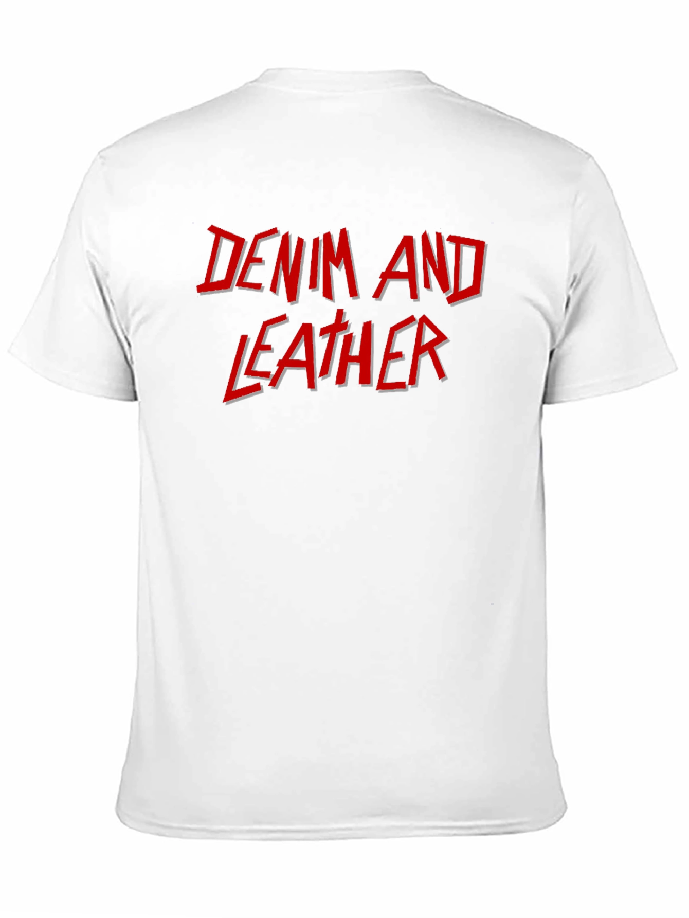 Denim and Leather Graphic T-Shirt
