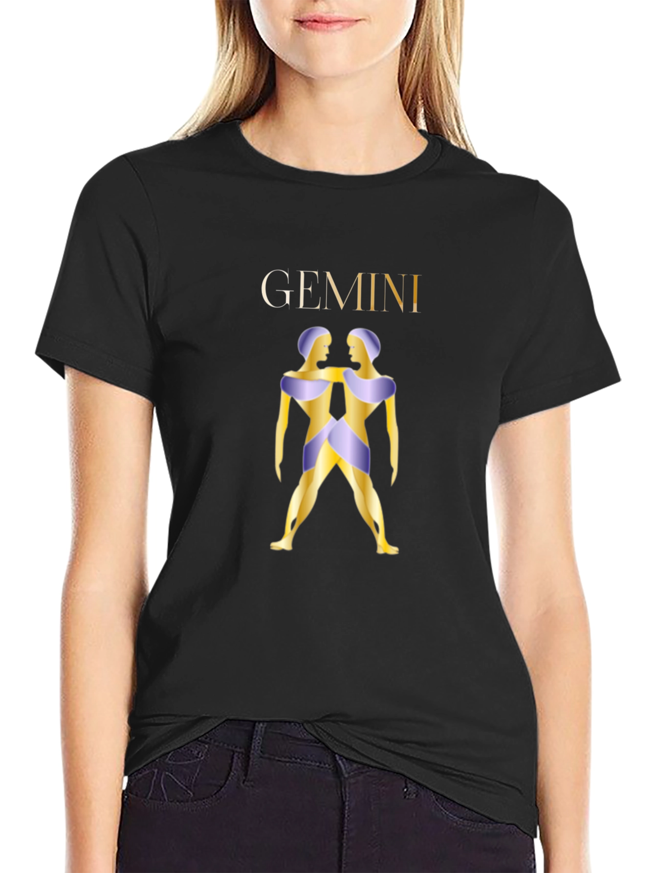 Gemini Zodiac Graphic Tee - Stylish Black T-Shirt