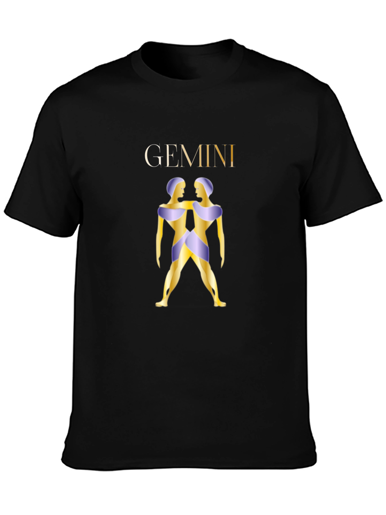 Gemini Zodiac Graphic Tee - Stylish Black T-Shirt
