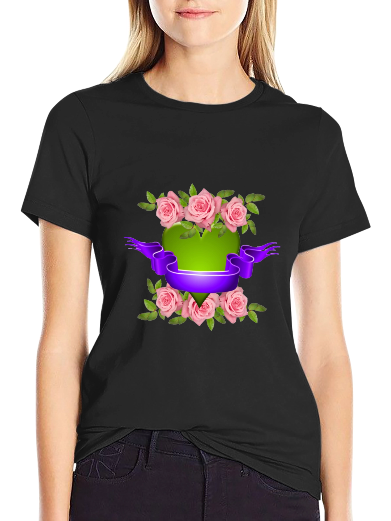Floral Heart T-Shirt - Stylish Design