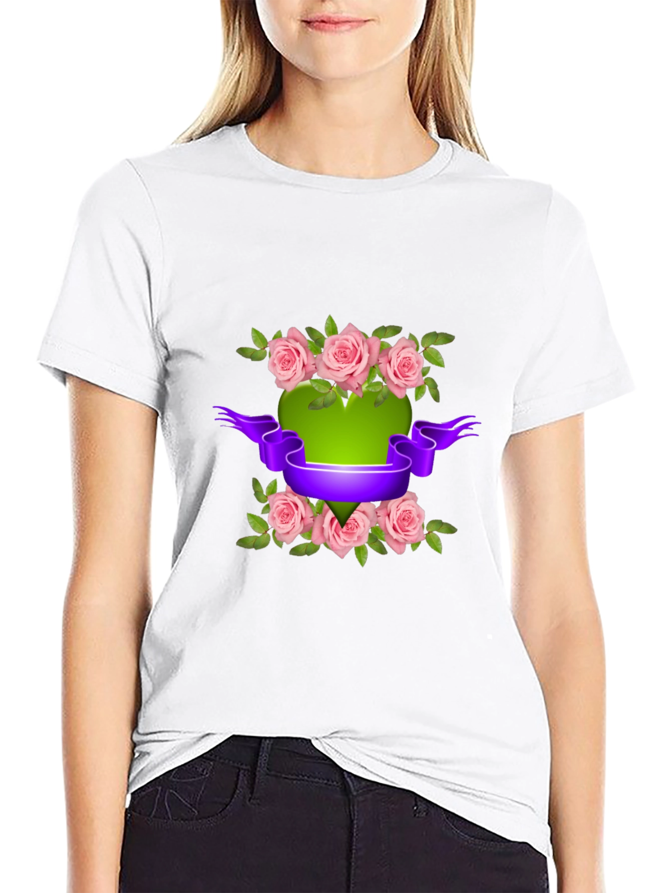 Floral Heart T-Shirt - Stylish Design
