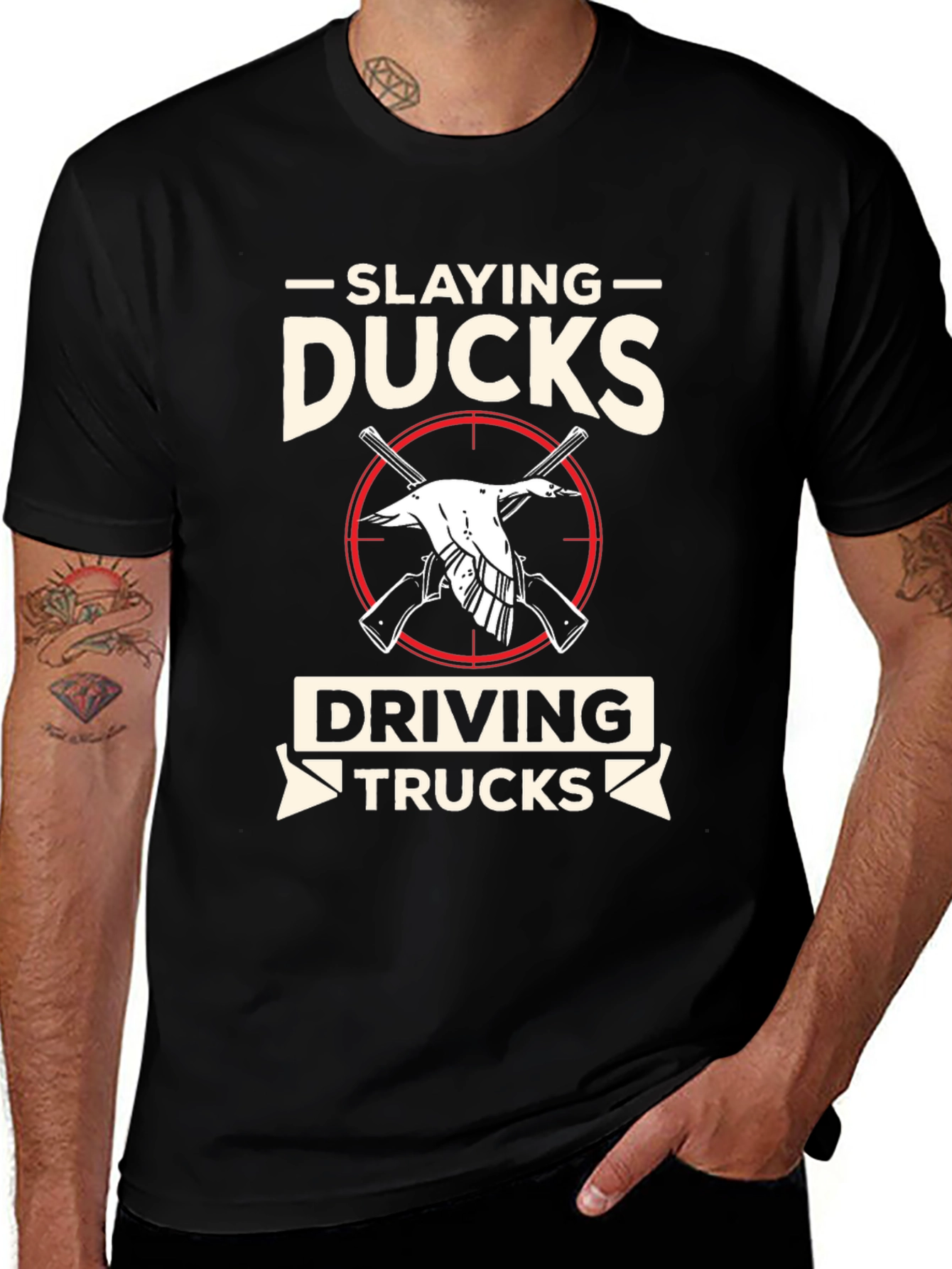 Slaying Ducks Driving Trucks Graphic Tee