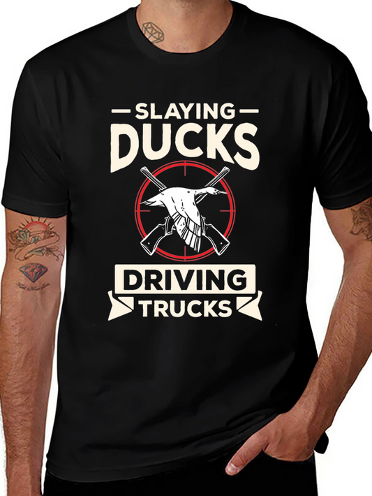 Slaying Ducks Driving Trucks Graphic Tee