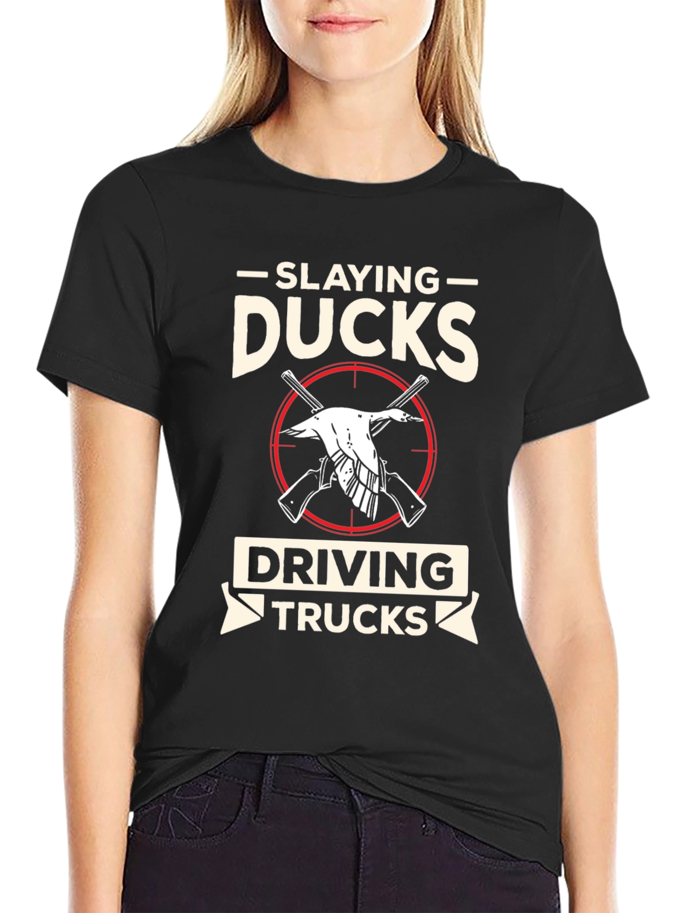 Slaying Ducks Driving Trucks Graphic Tee