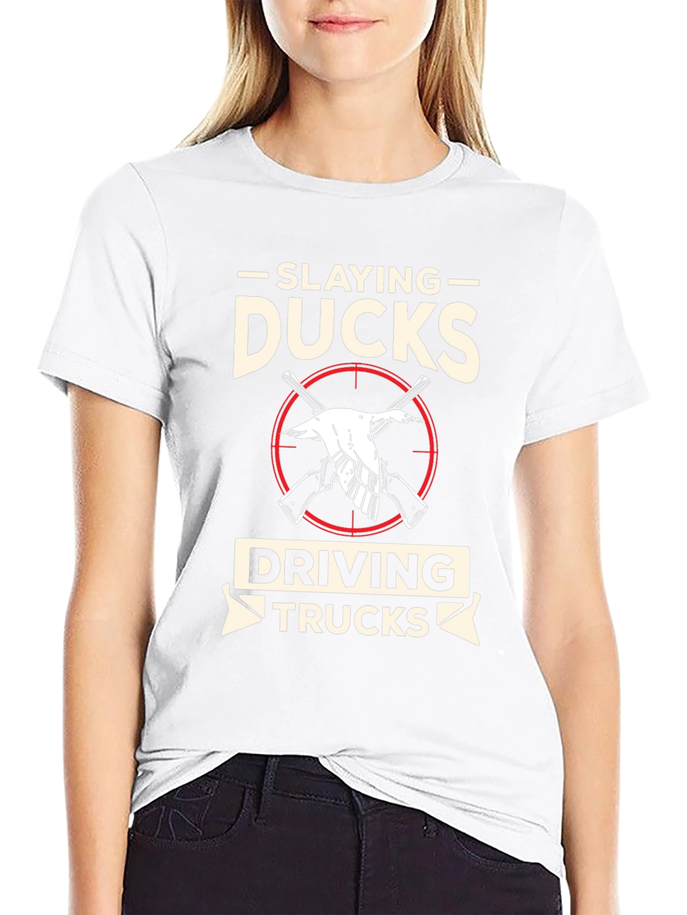 Slaying Ducks Driving Trucks Graphic Tee