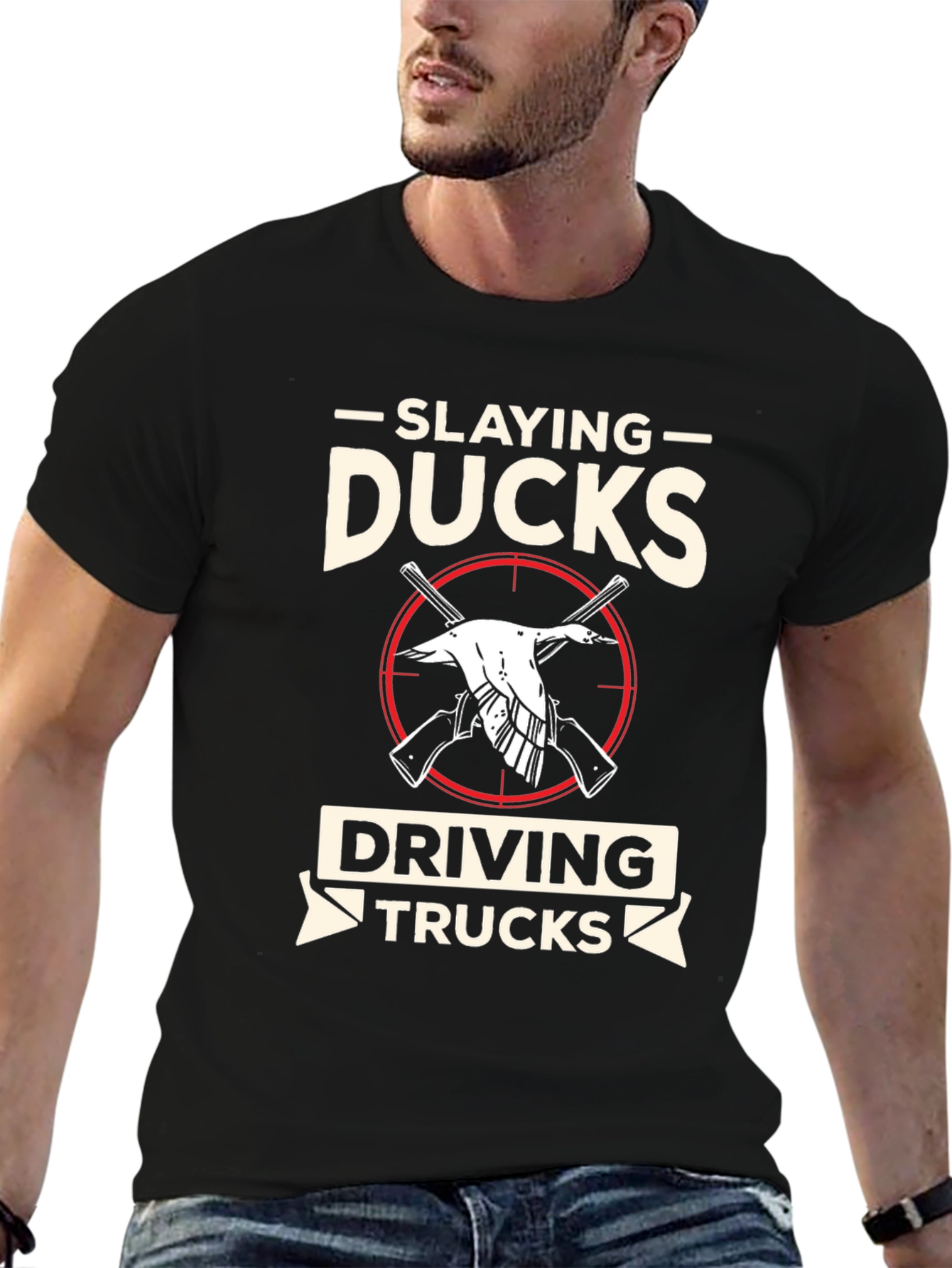 Slaying Ducks Driving Trucks Graphic Tee
