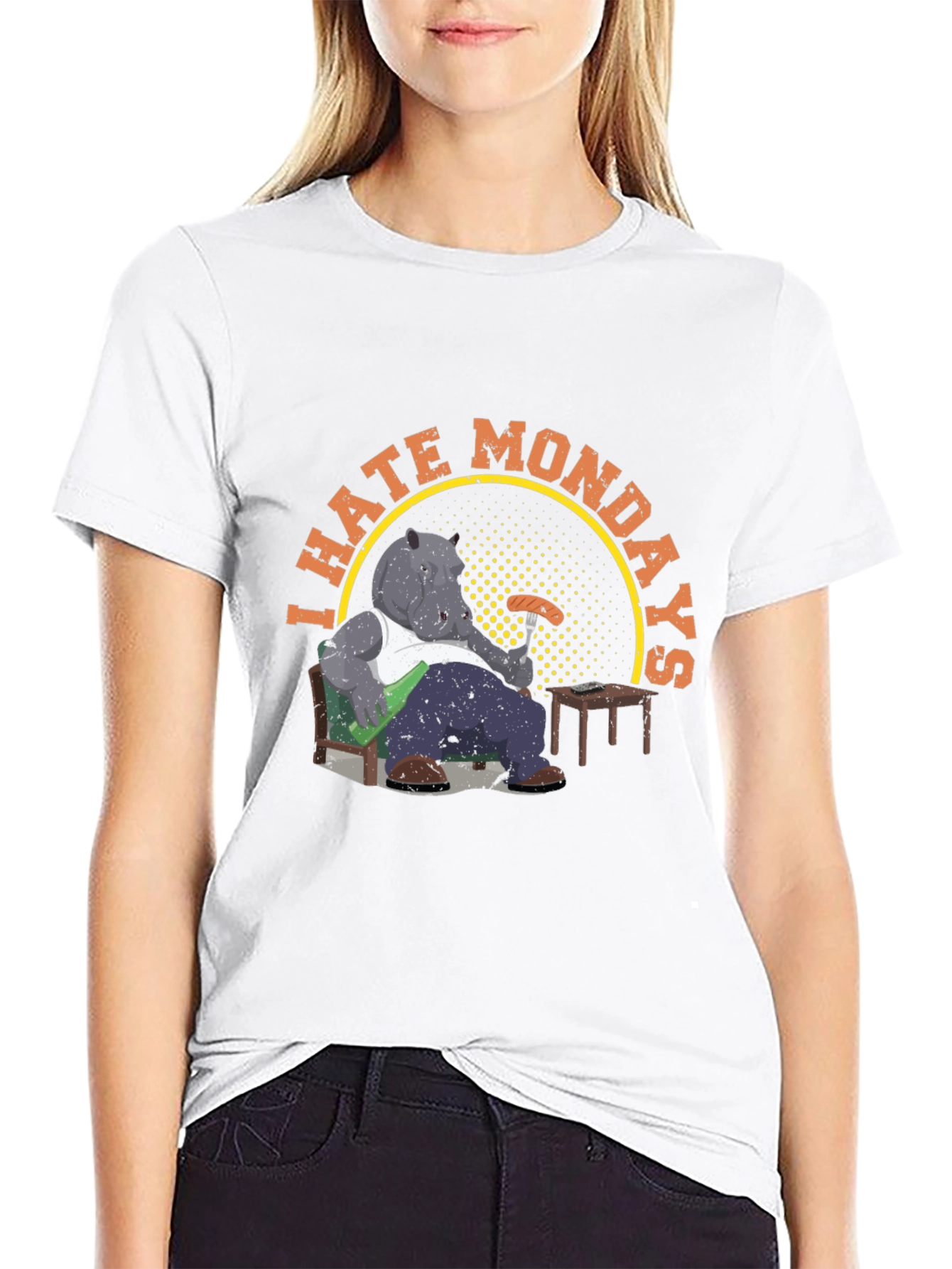 I Hate Mondays Hippo T-Shirt