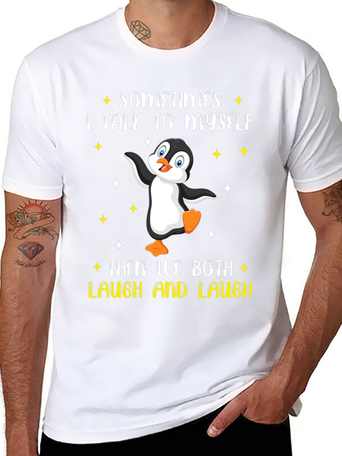 Penguin Laugh Tee - Funny Humor Graphic T-Shirt