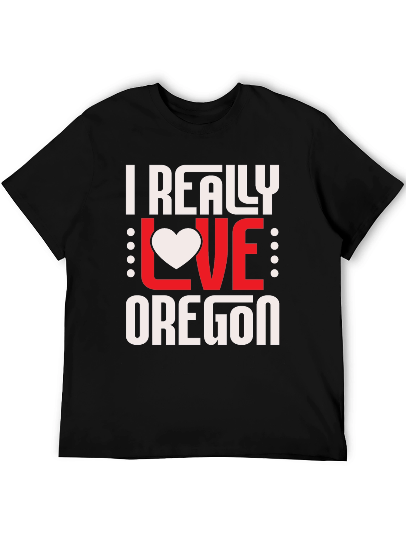 I Really Love Oregon Graphic Tee - Black