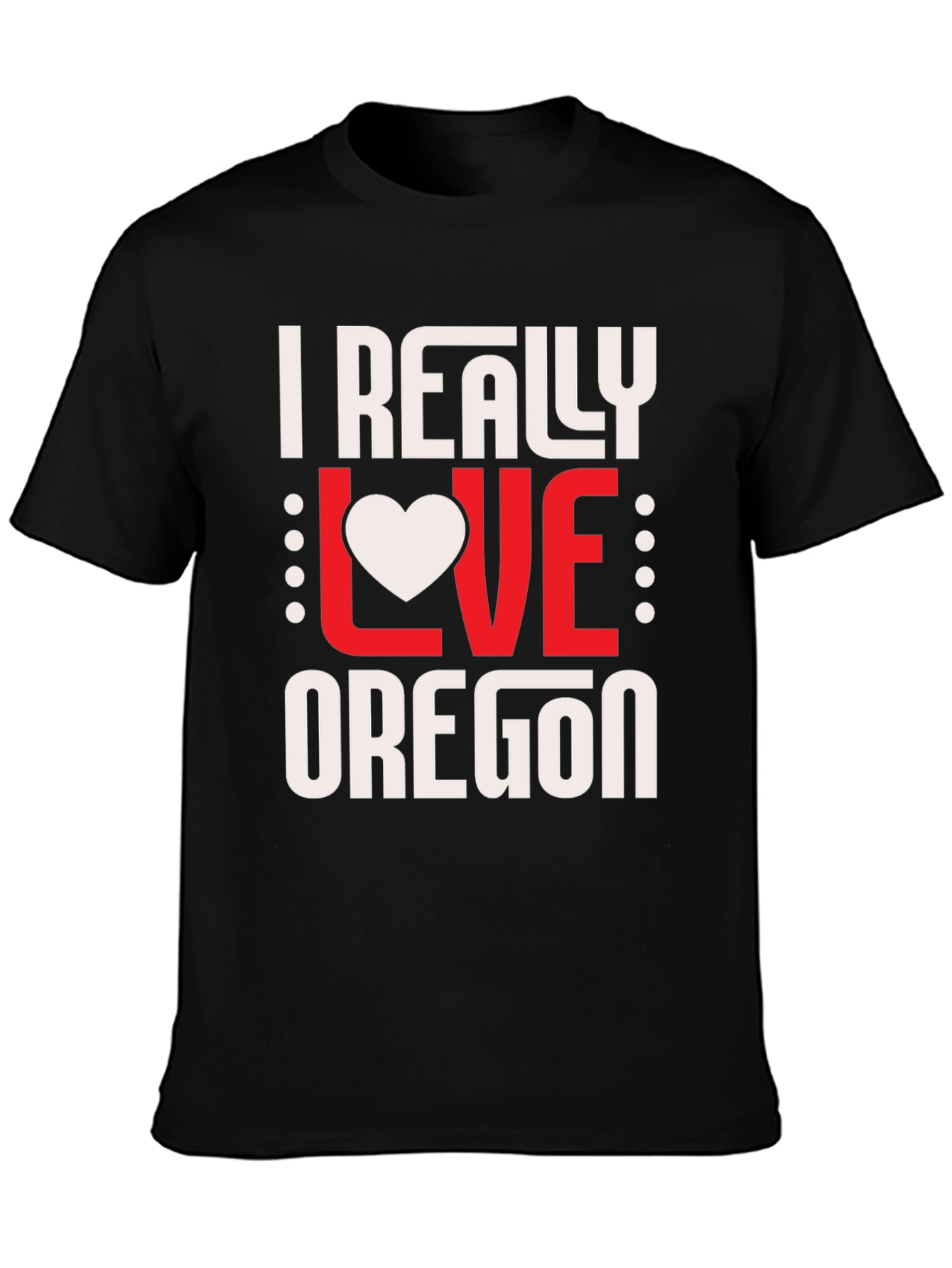 I Really Love Oregon Graphic Tee - Black