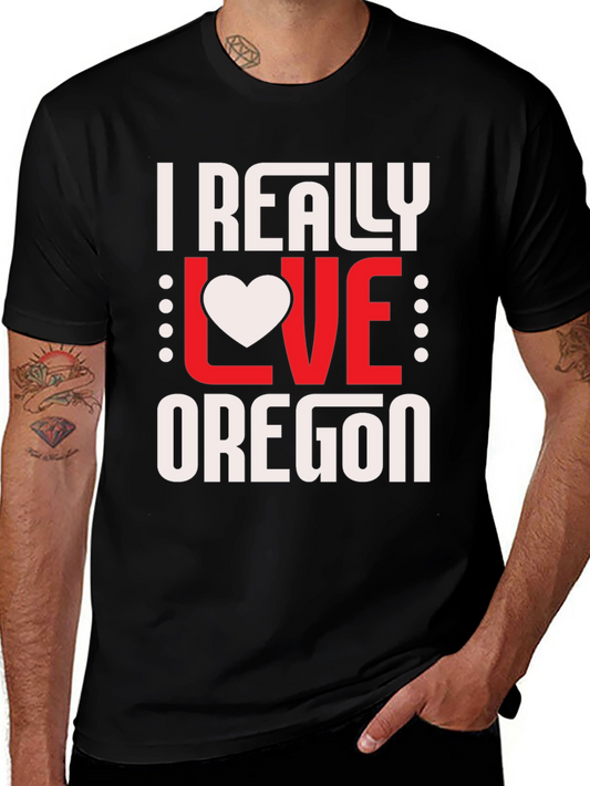 I Really Love Oregon Graphic Tee - Black