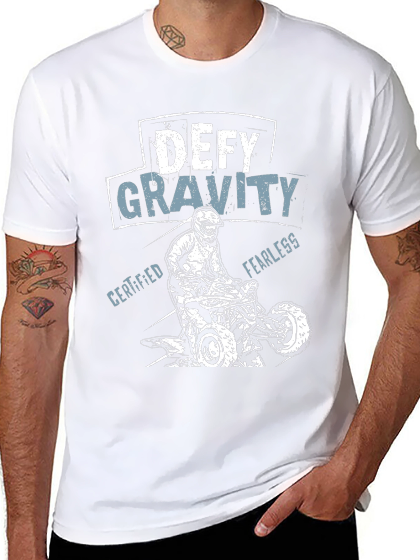 Defy Gravity ATV Rider Graphic T-Shirt - Black