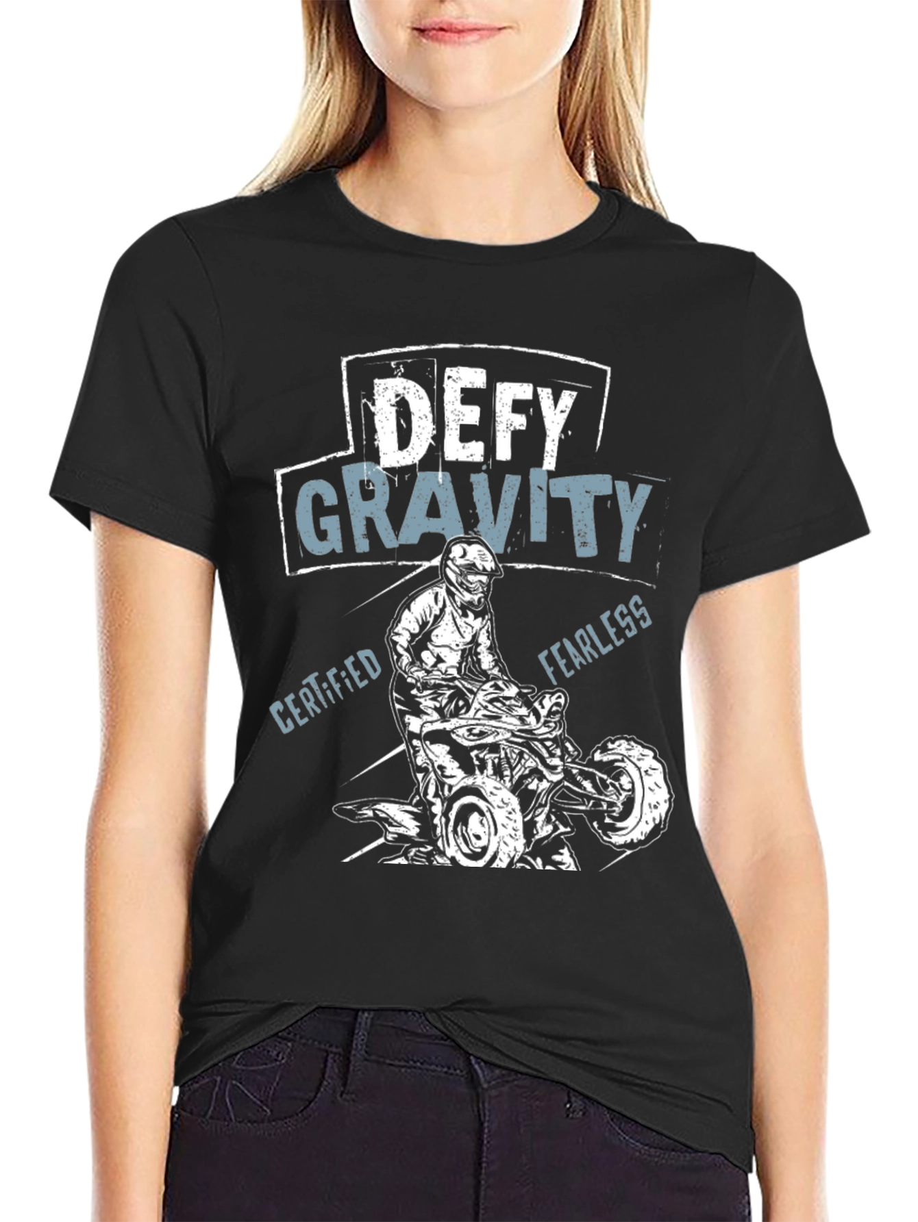 Defy Gravity ATV Rider Graphic T-Shirt - Black