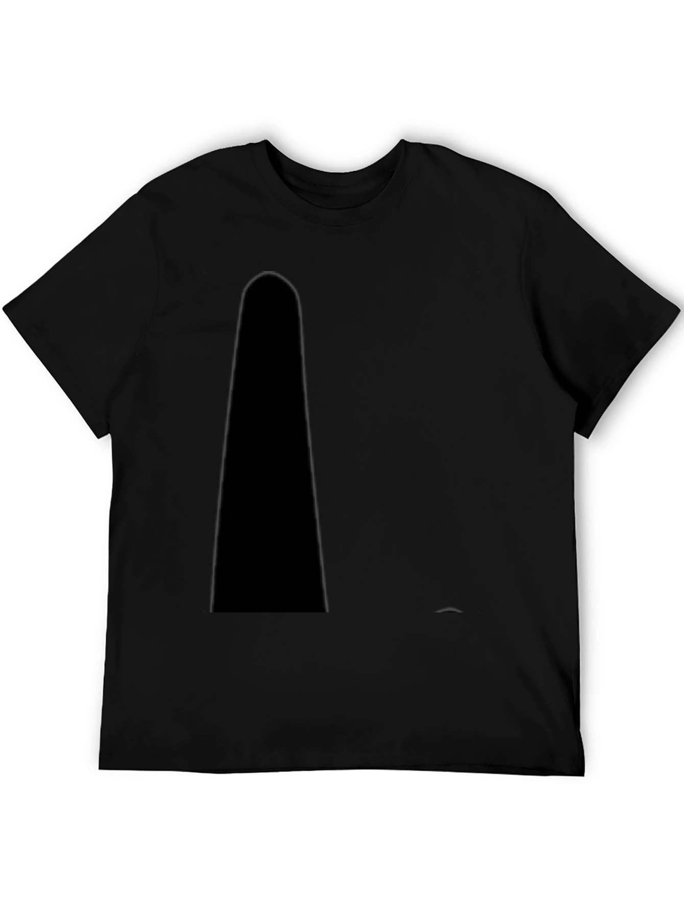 Mens Solid Black Casual T-Shirt
