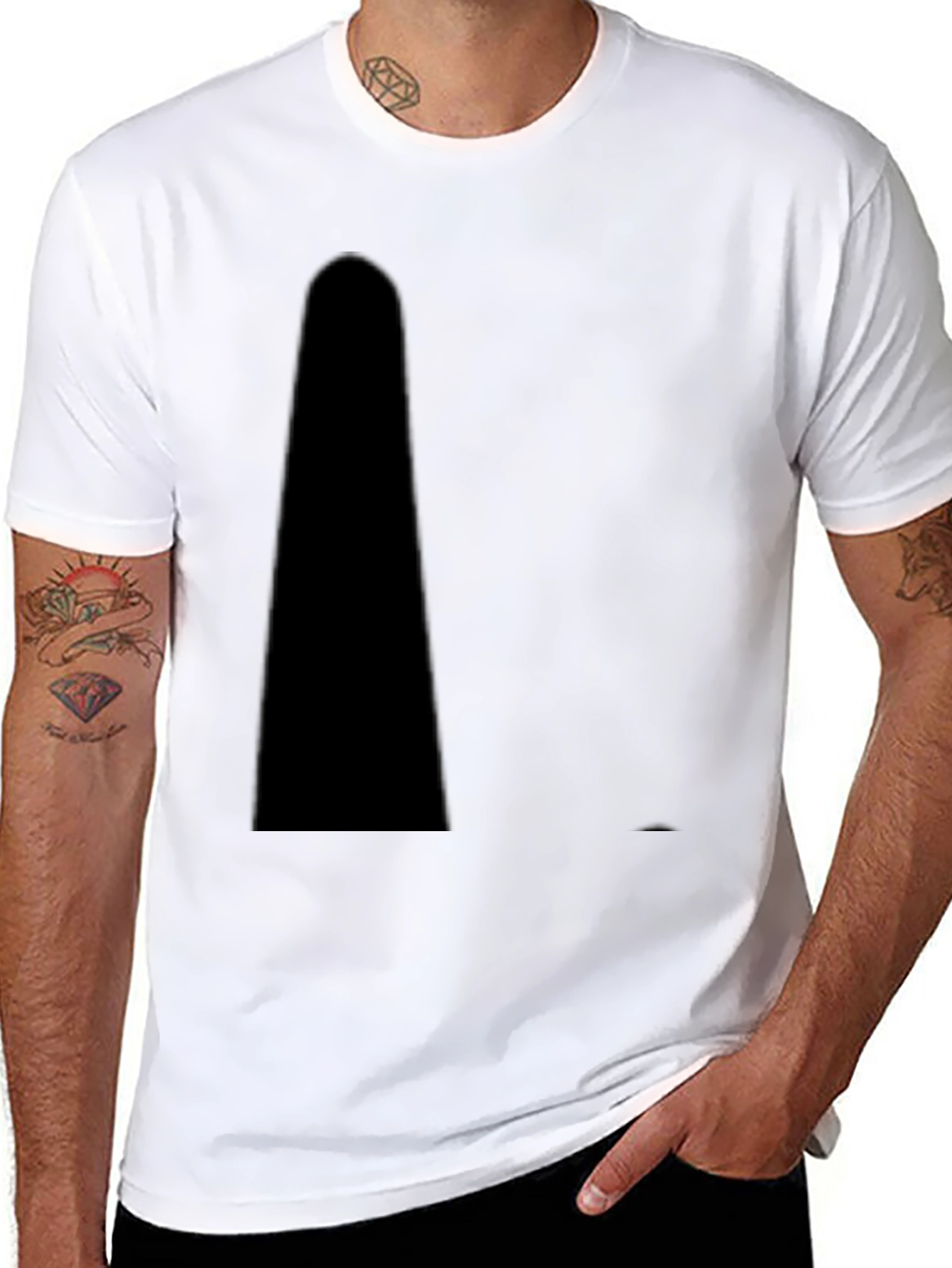 Mens Solid Black Casual T-Shirt