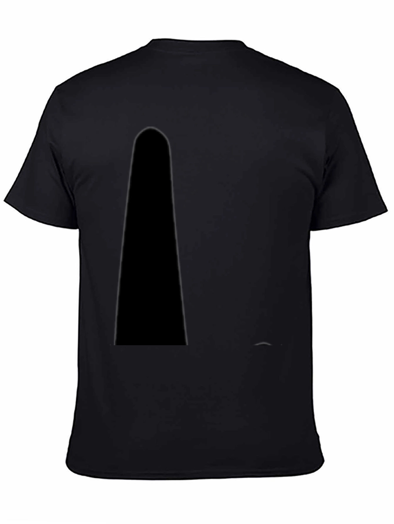 Mens Solid Black Casual T-Shirt