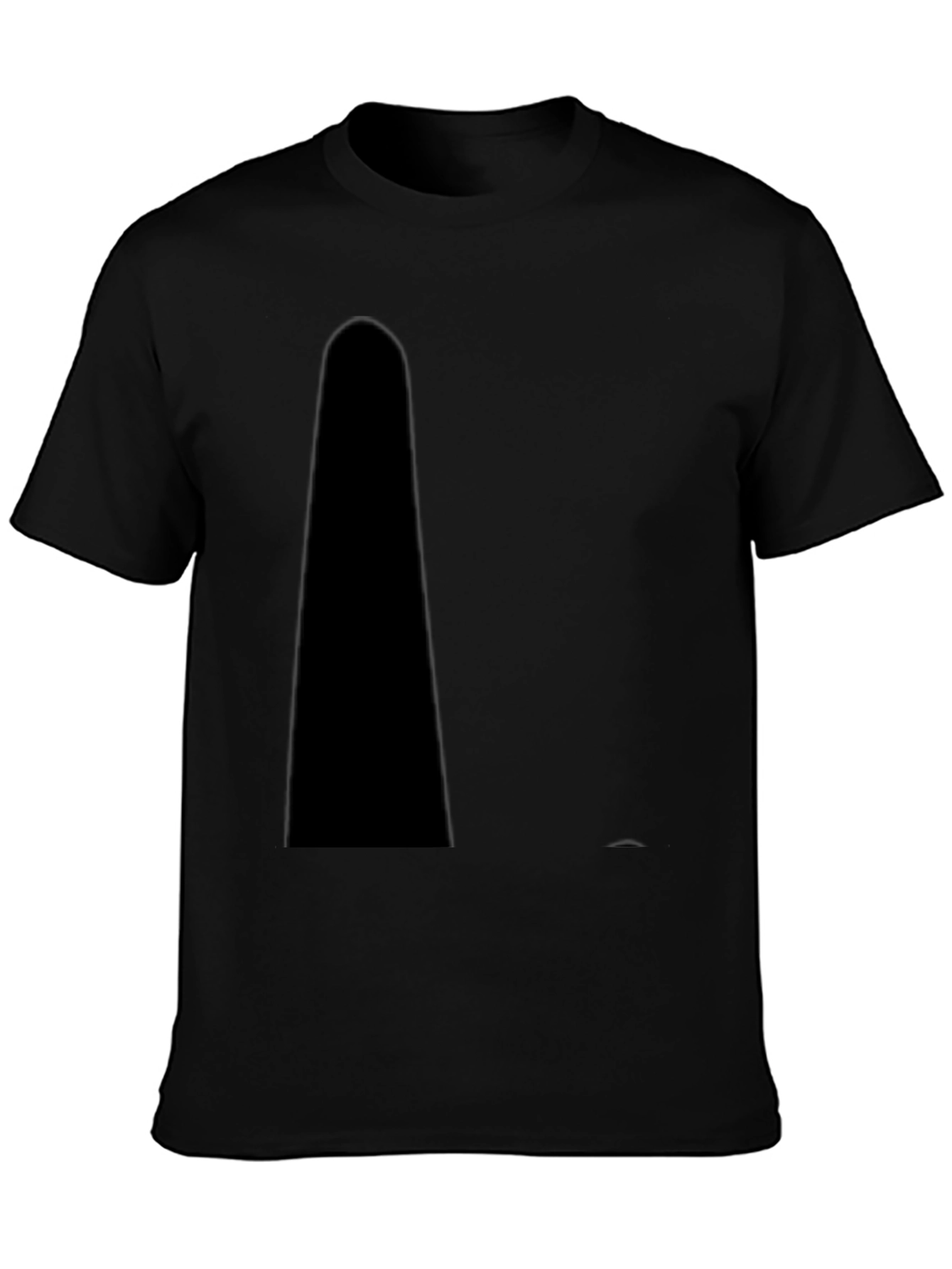 Mens Solid Black Casual T-Shirt