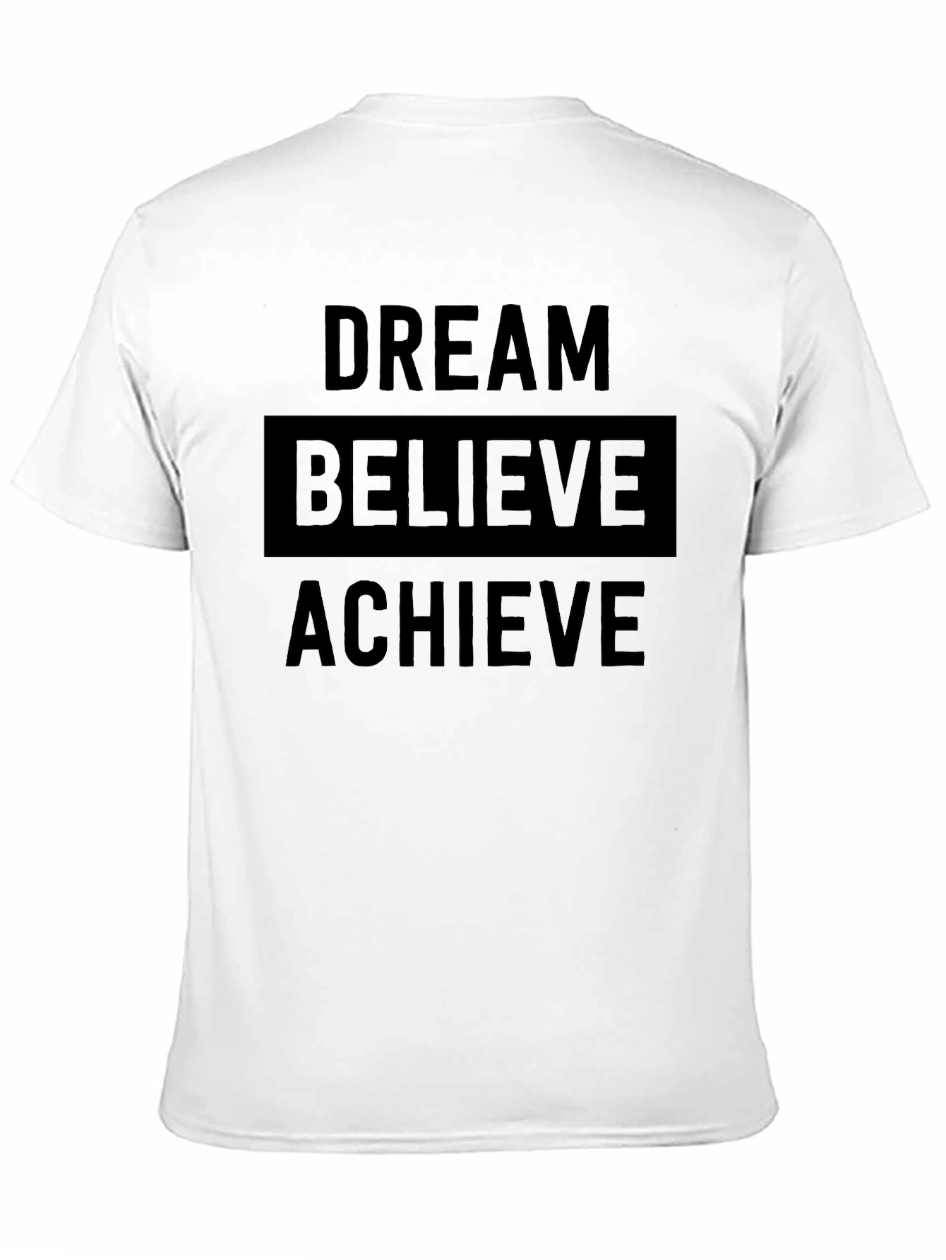 Dream Believe Achieve Mens Black Graphic T-Shirt