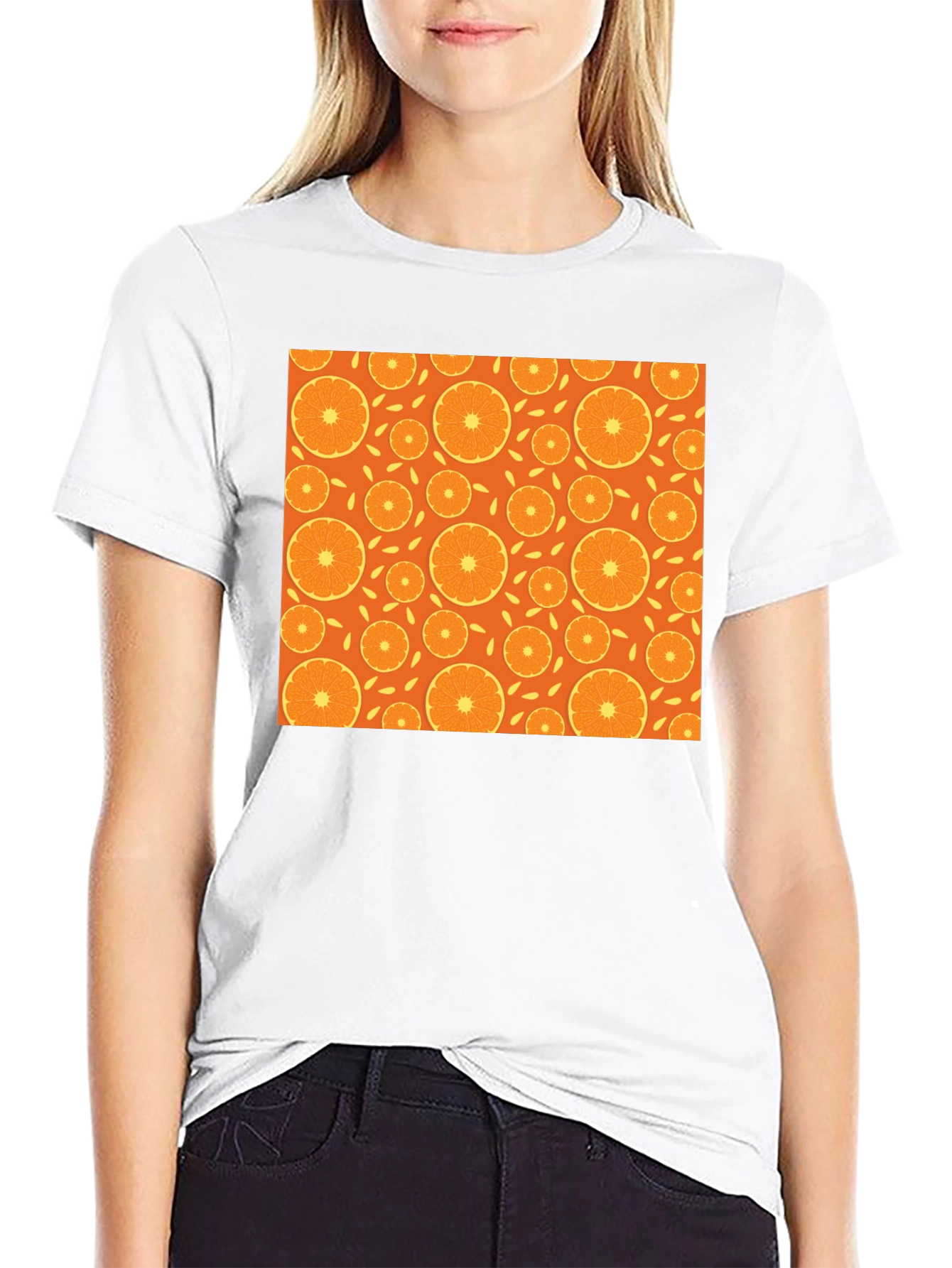 Orange Slice Pattern T-Shirt - Stylish Graphic Tee