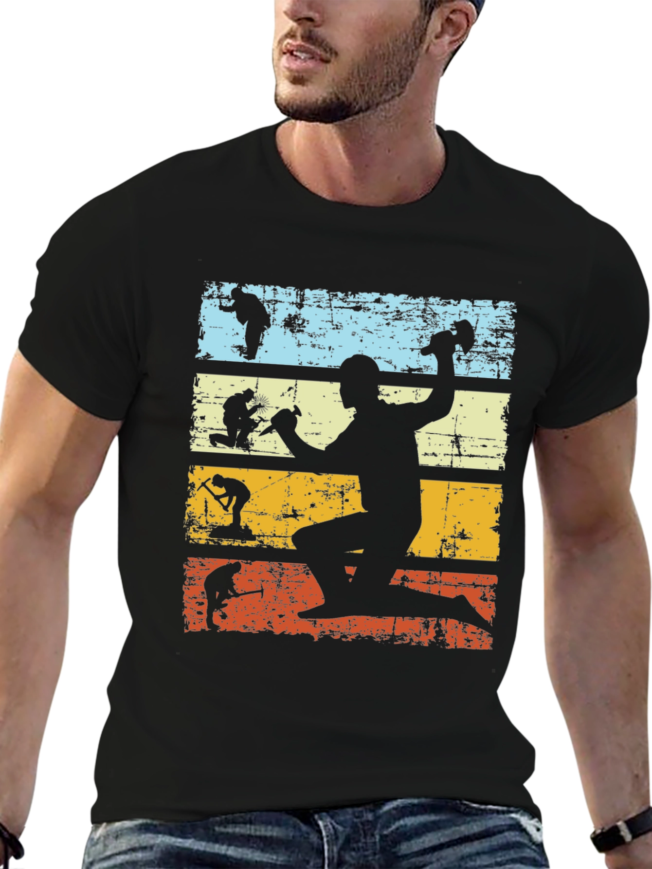 Retro Evolution Construction Worker Tee