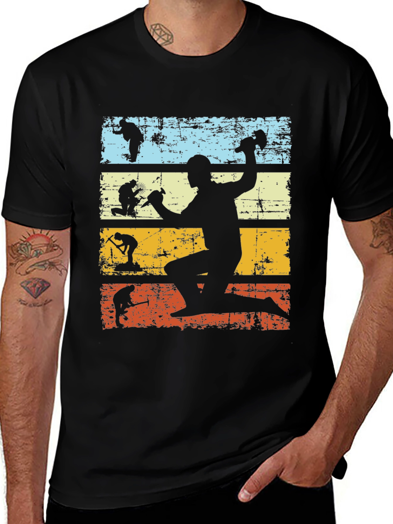Retro Evolution Construction Worker Tee