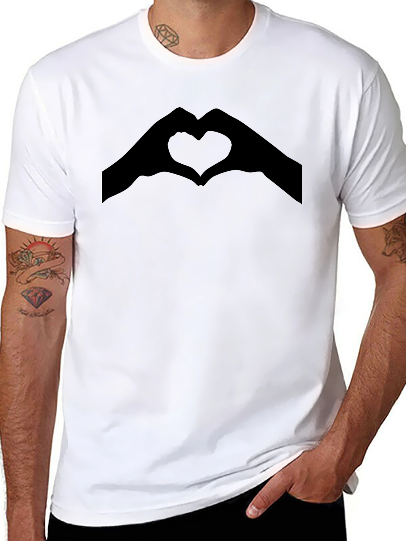 Love Hands Graphic T-Shirt - Stylish Black Tee