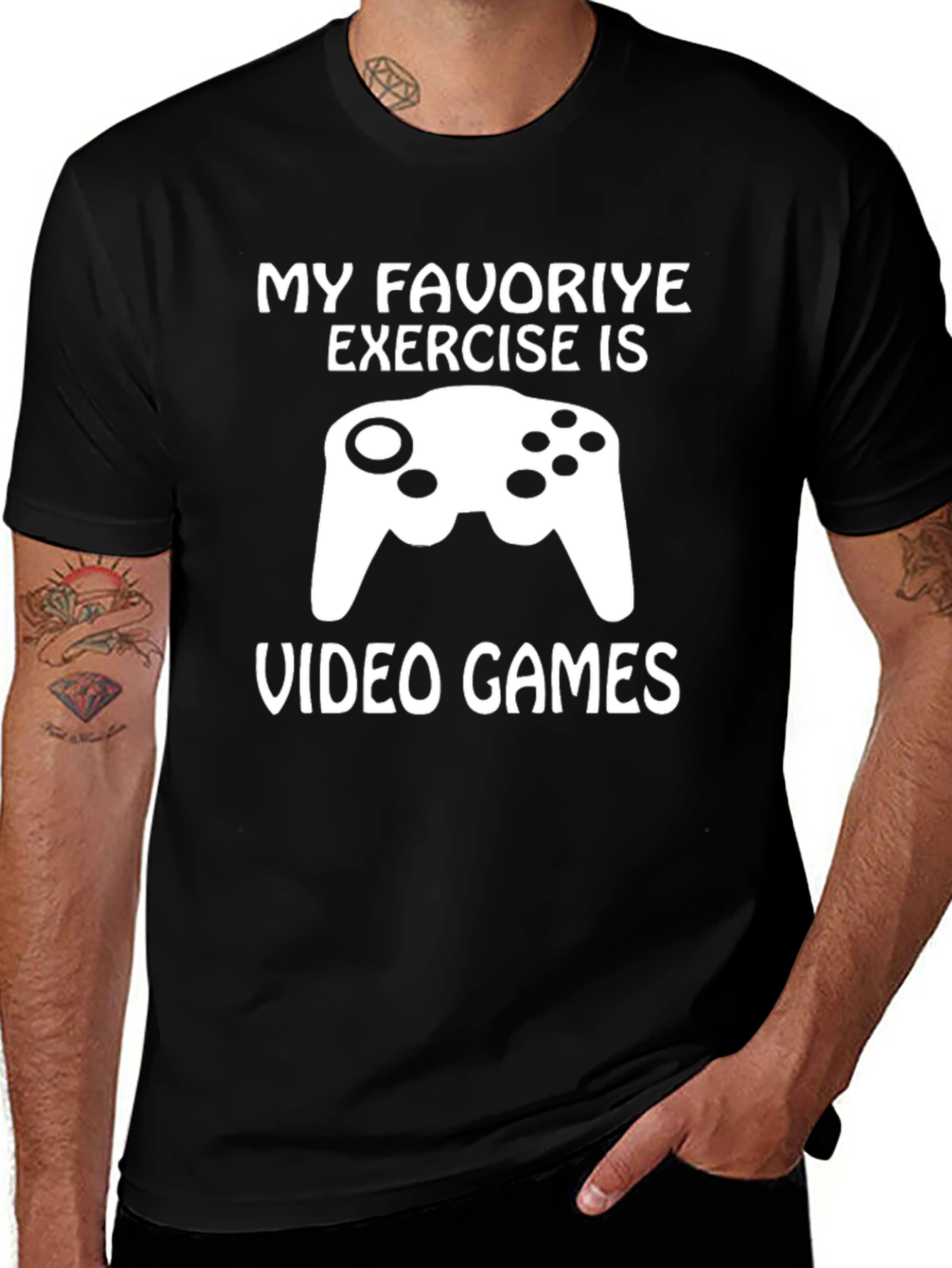 Funny Gamer T-Shirt: My Favorite Exercise Video Games
