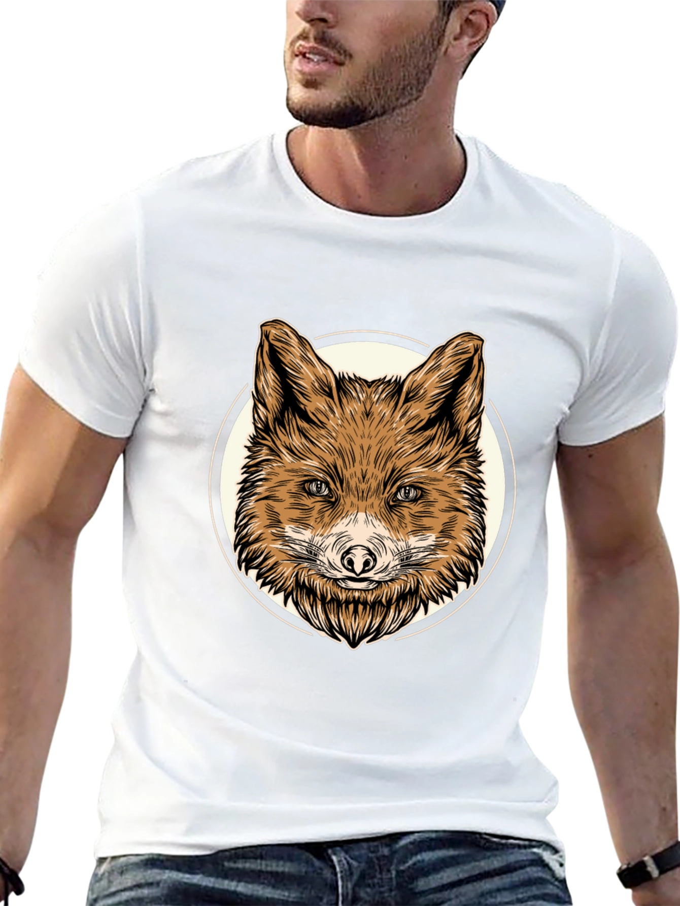 Fox Graphic Tee - Mens Black Cotton T-Shirt