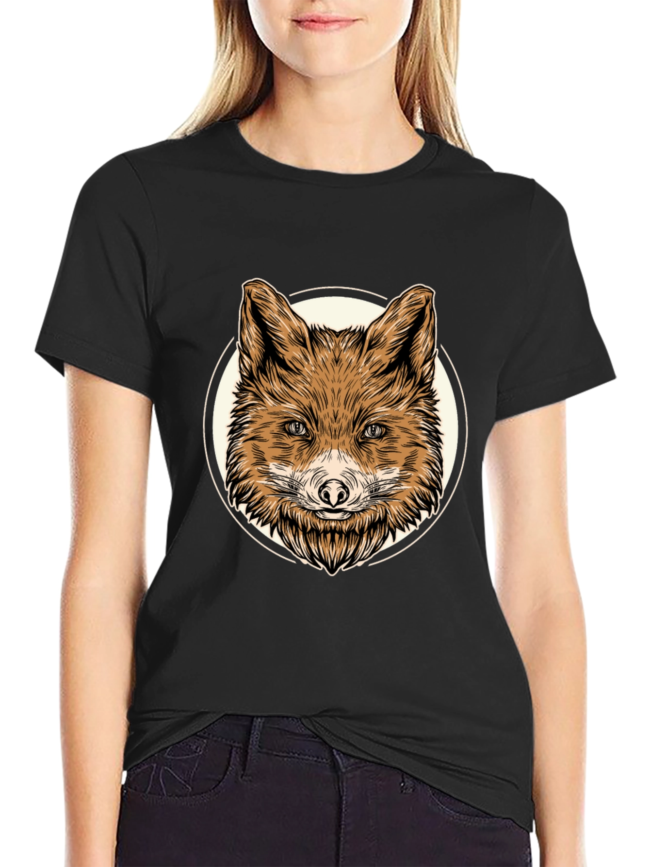 Fox Graphic Tee - Mens Black Cotton T-Shirt