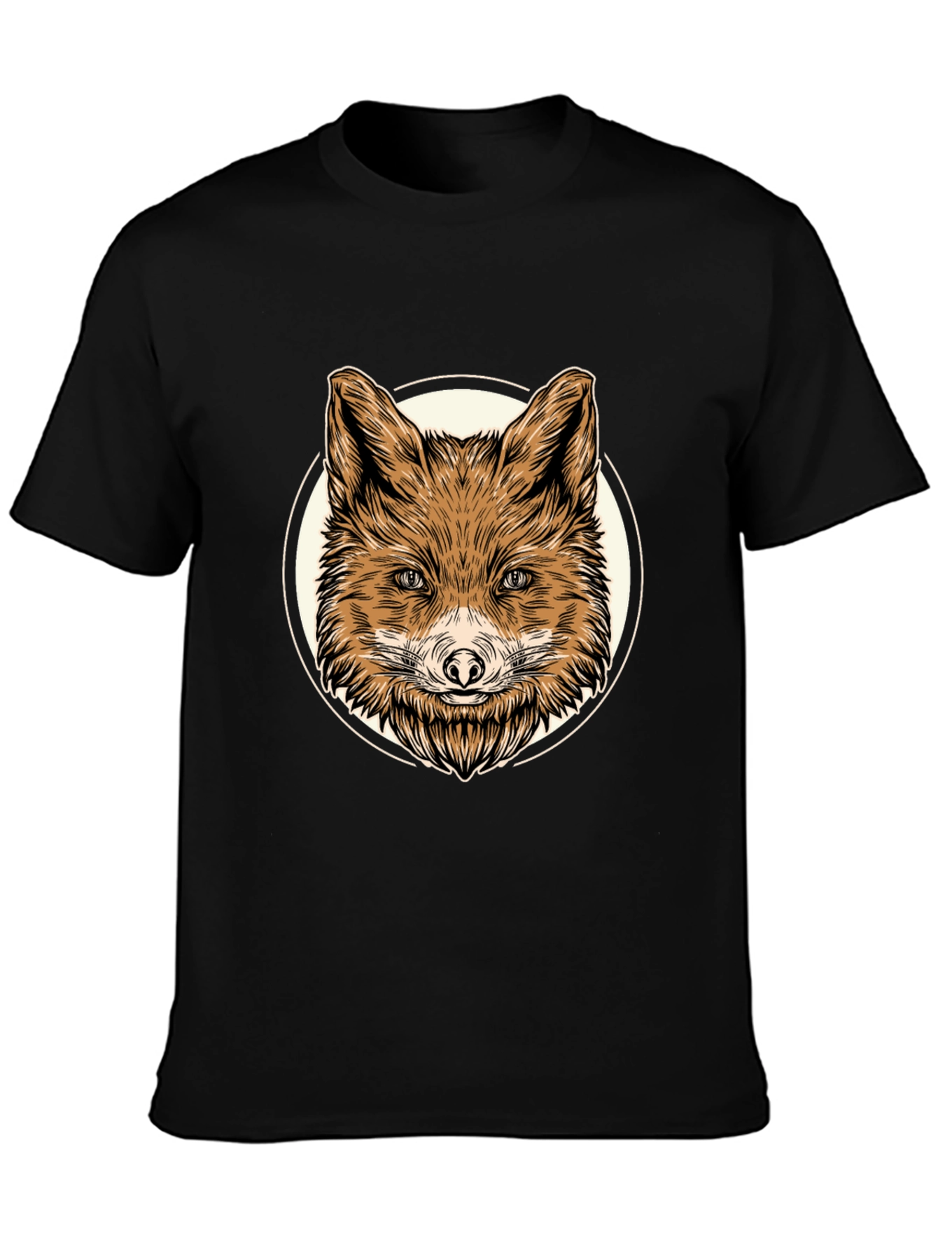 Fox Graphic Tee - Mens Black Cotton T-Shirt