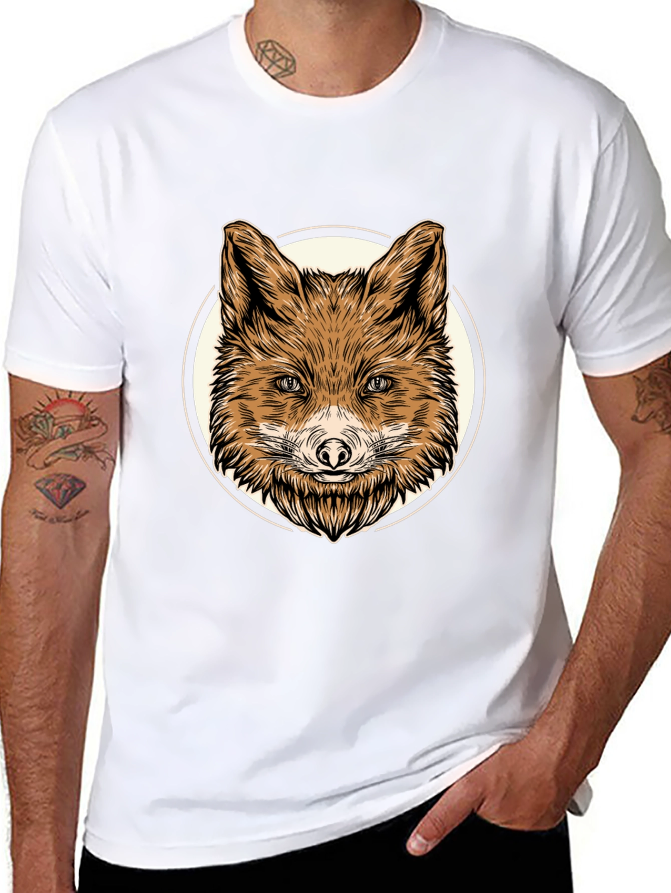 Fox Graphic Tee - Mens Black Cotton T-Shirt