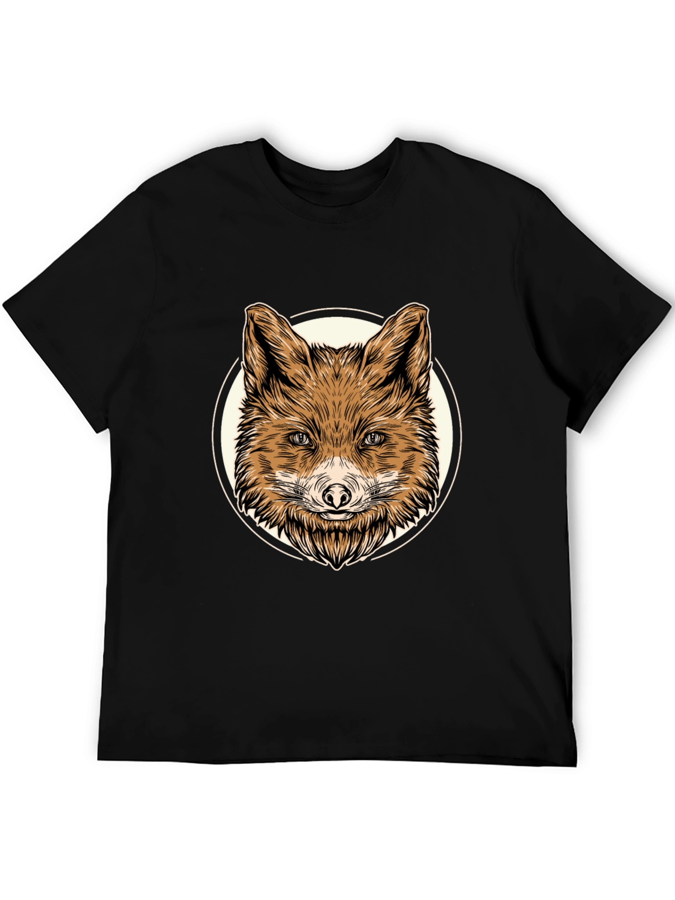 Fox Graphic Tee - Mens Black Cotton T-Shirt
