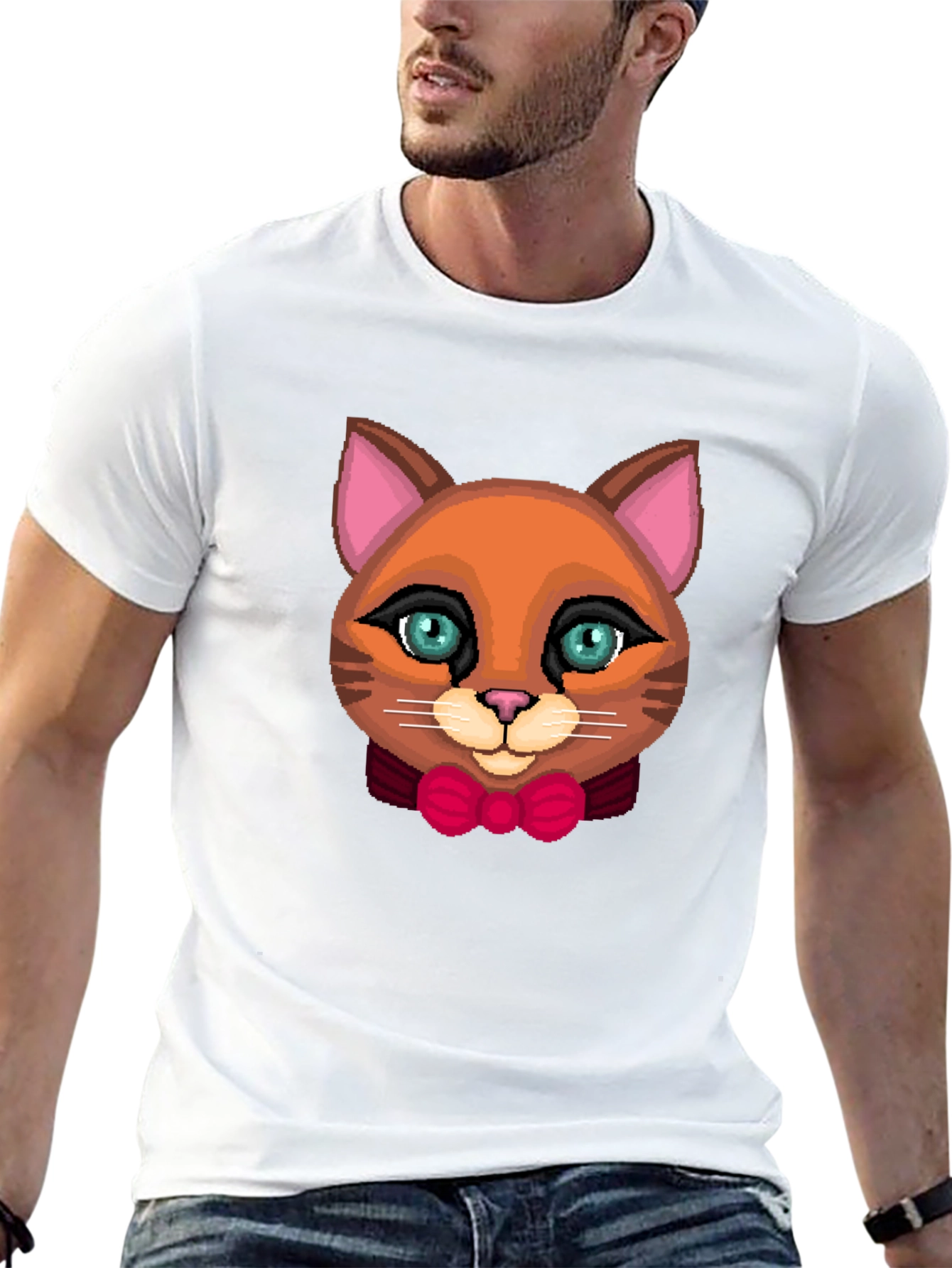 Cute Cat Bowtie Graphic Tee