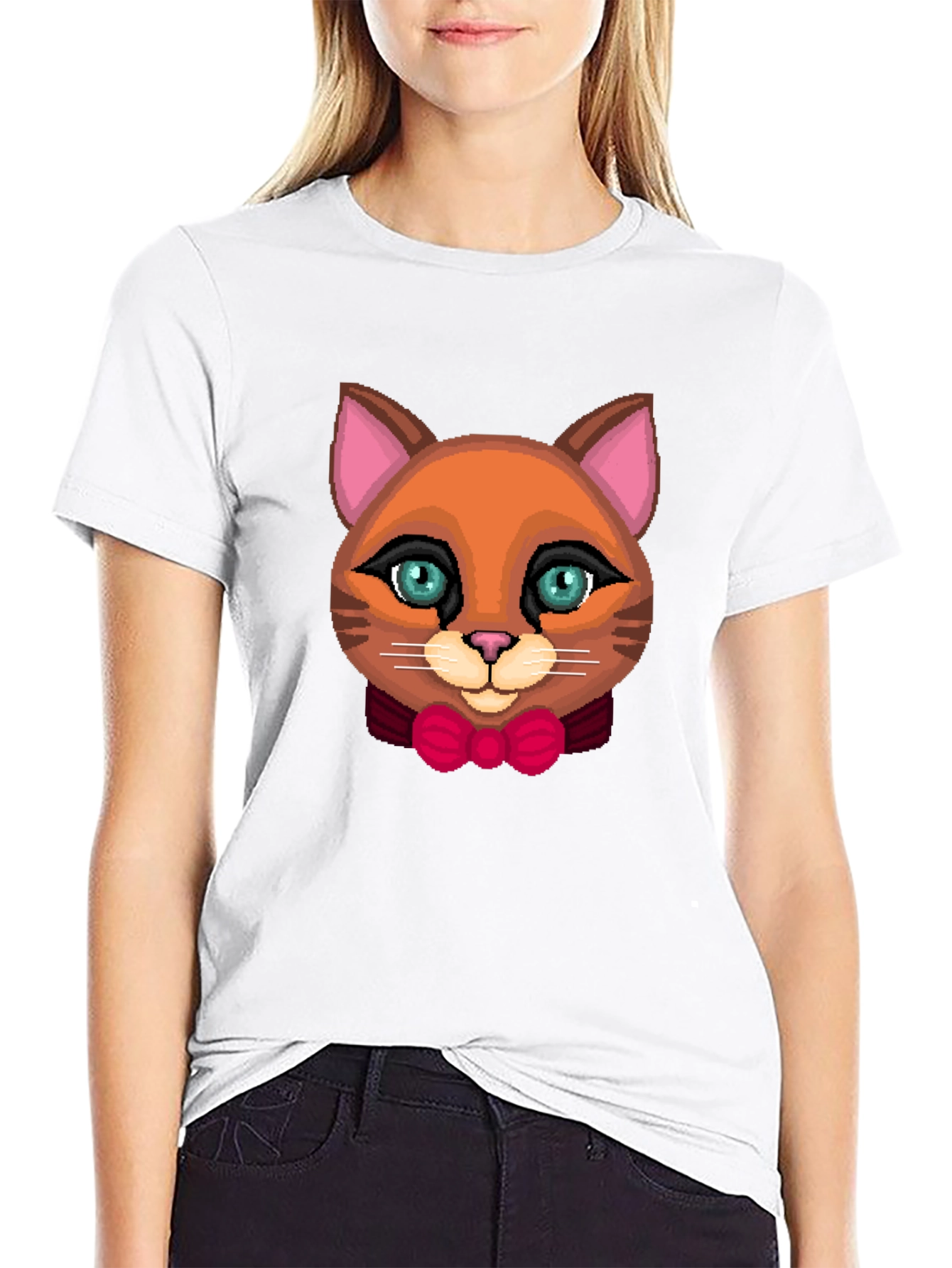 Cute Cat Bowtie Graphic Tee