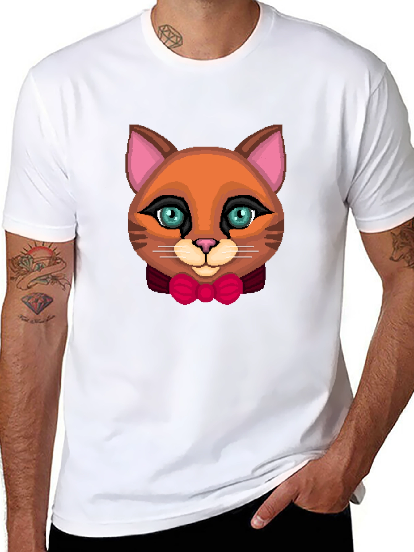 Cute Cat Bowtie Graphic Tee