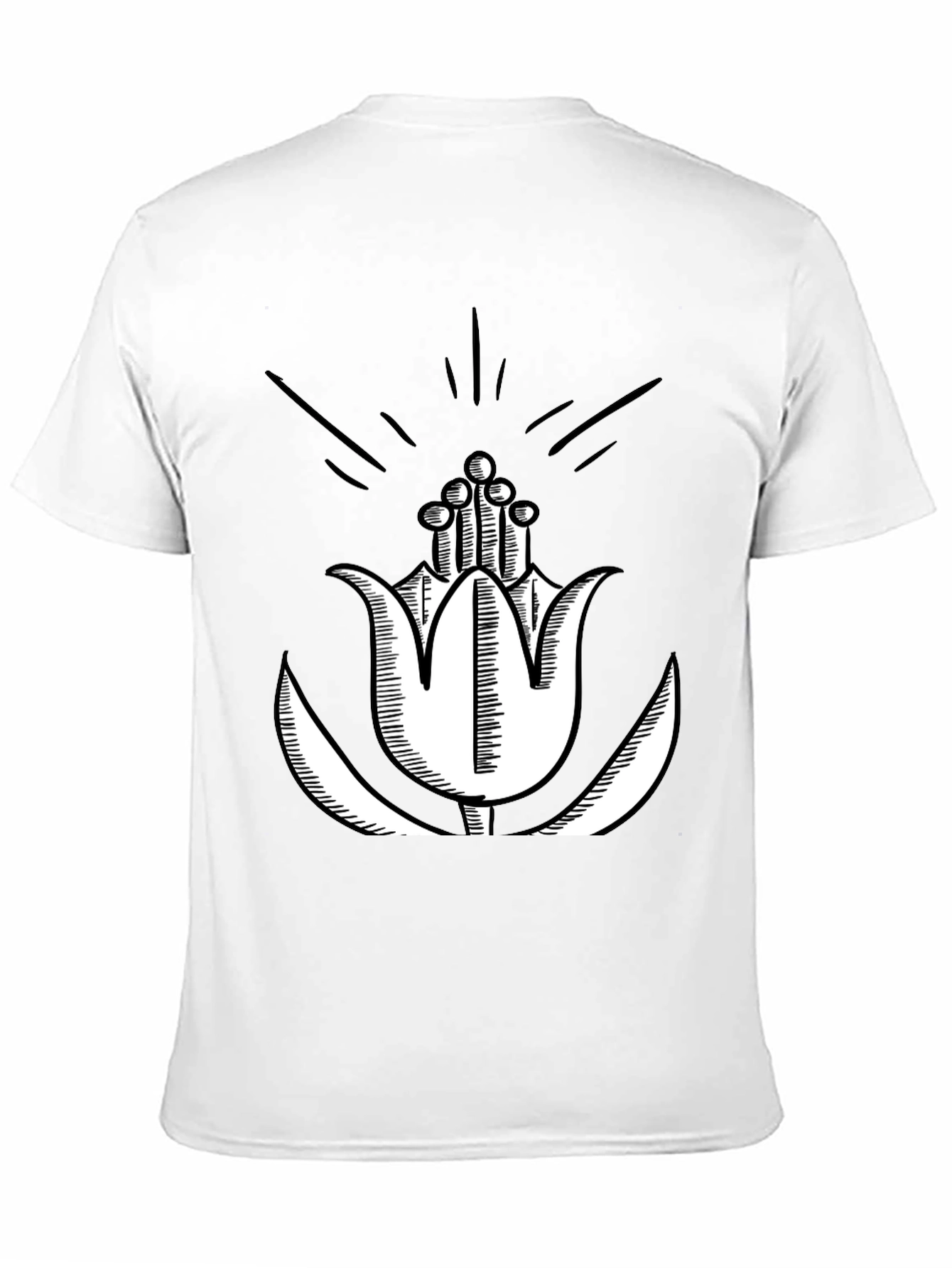 Black T-Shirt with Floral Print